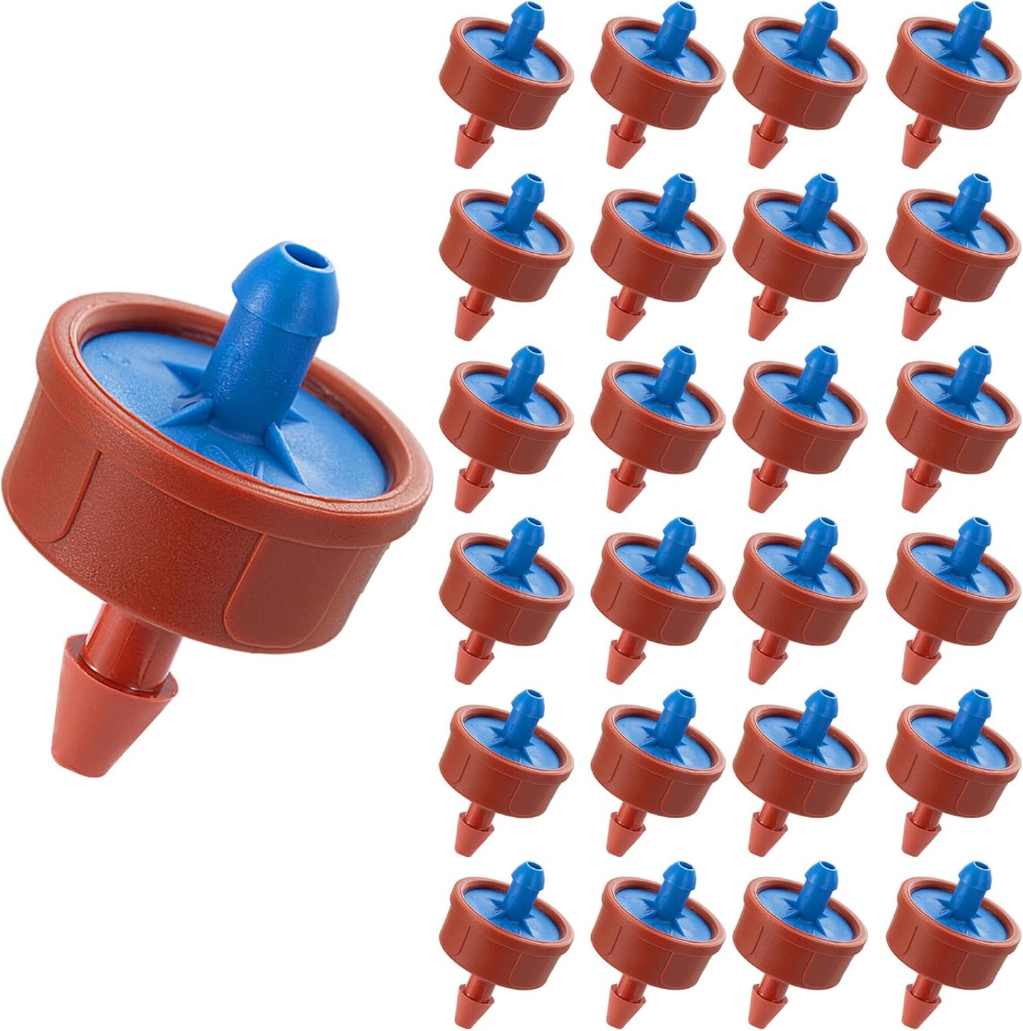 30Pcs 0.5 GPH Pressure Compensating Irrigation Spot Drippers,Constant Flow Barb Outlet Watering Dripper Emitters Heads Parts for 1/4 Inch Watering Tubing Line for Garden Pots Plant Irrigation Systems