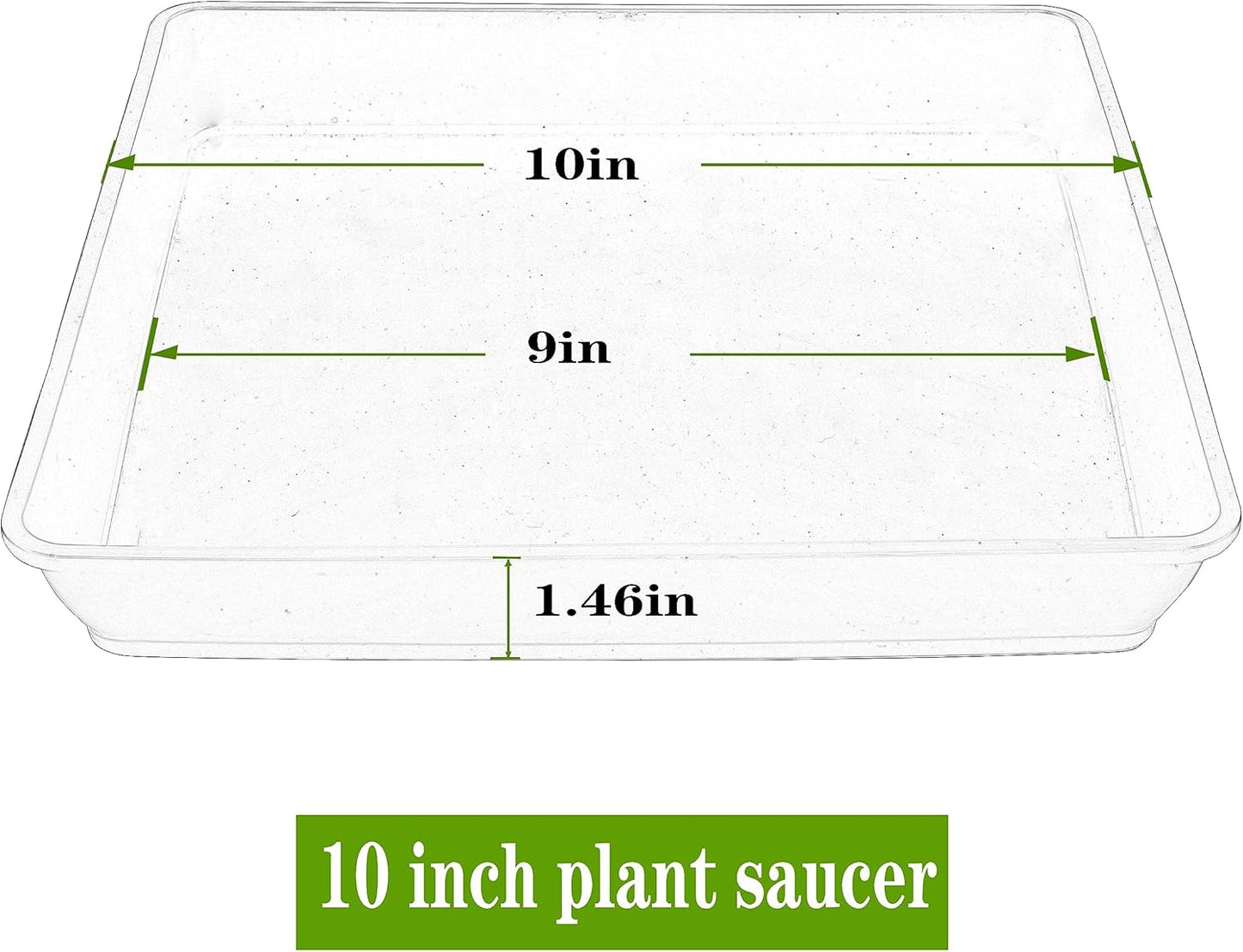 Square Plant Saucer 10 Inch, 5 Pack Plastic Plant Water Dray Tray Plants, Pot Saucers for Plants Square Planters for Indoors and Outdoors Plants，Saucer for Plant Pots.