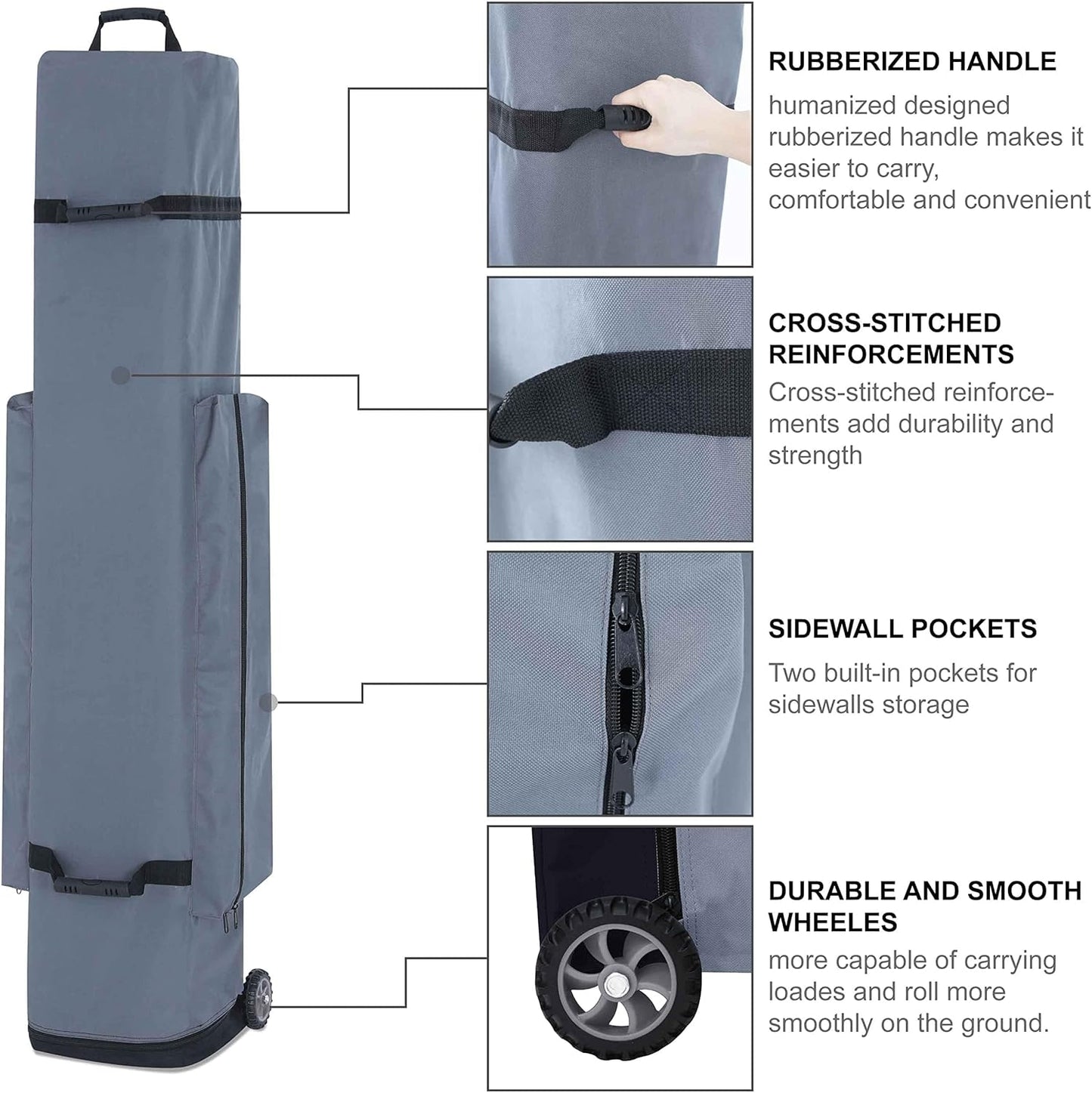 Eazy Up OUTDOOR WIND Pop Up Canopy with Sidewalls - Heavy Duty Commercial Instant Canopy Tent - 10x15, White