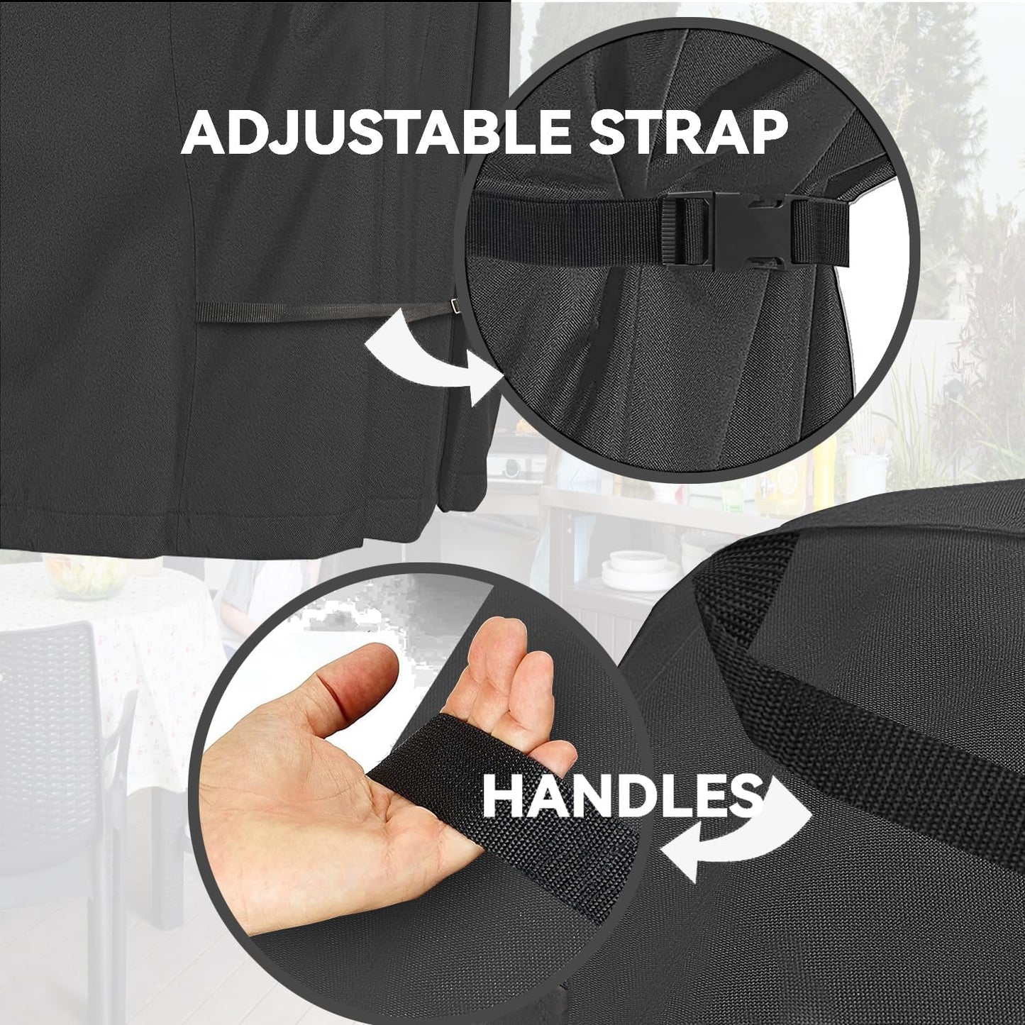 Patio Coffee Table Cover Black Heavy Duty Waterproof Cover 46" L x 26" W x 13" H for Rectangular Coffee Table