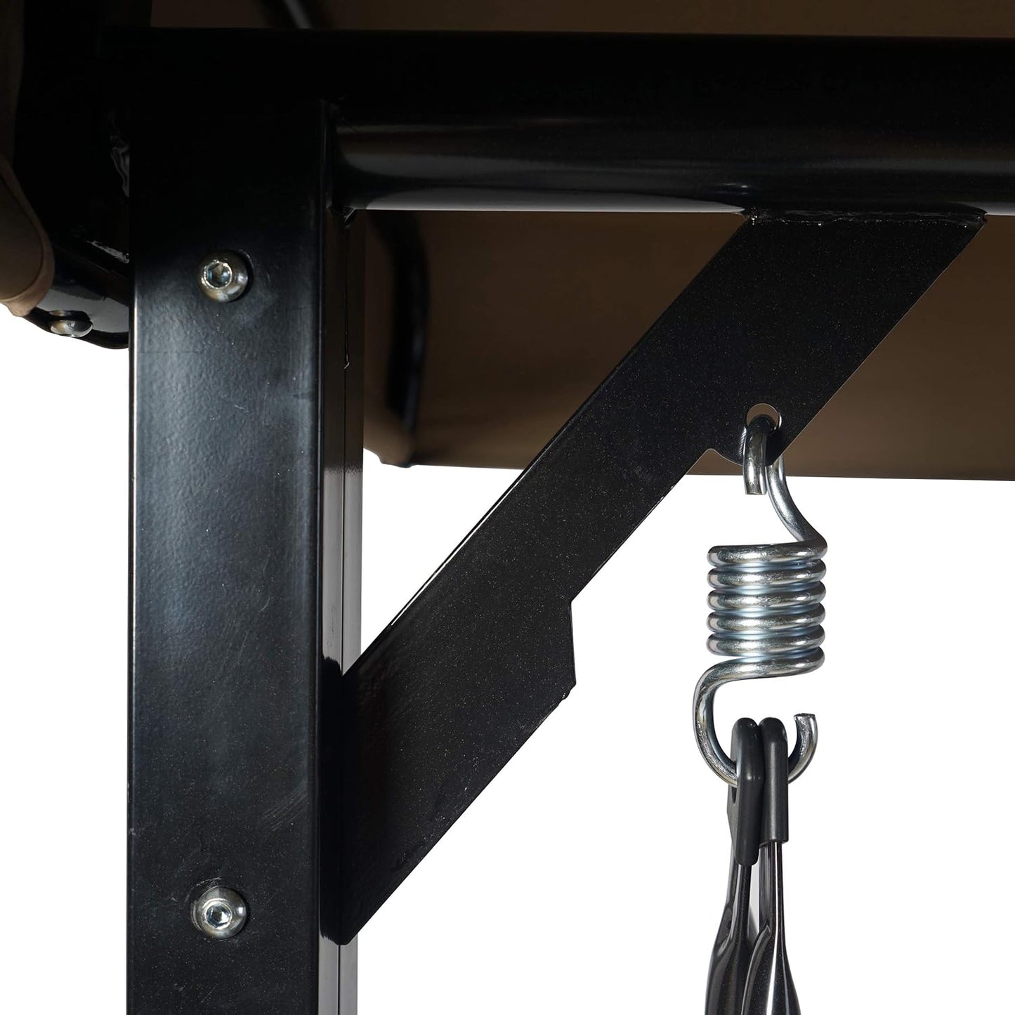 Kozyard Brenda 3-Seat Patio Swing Chair, Outdoor Porch Swing Glider with Adjustable Canopy, Side Pouches, Breathable Seat and Back, for Garden, Poolside, Backyard (Taupe)