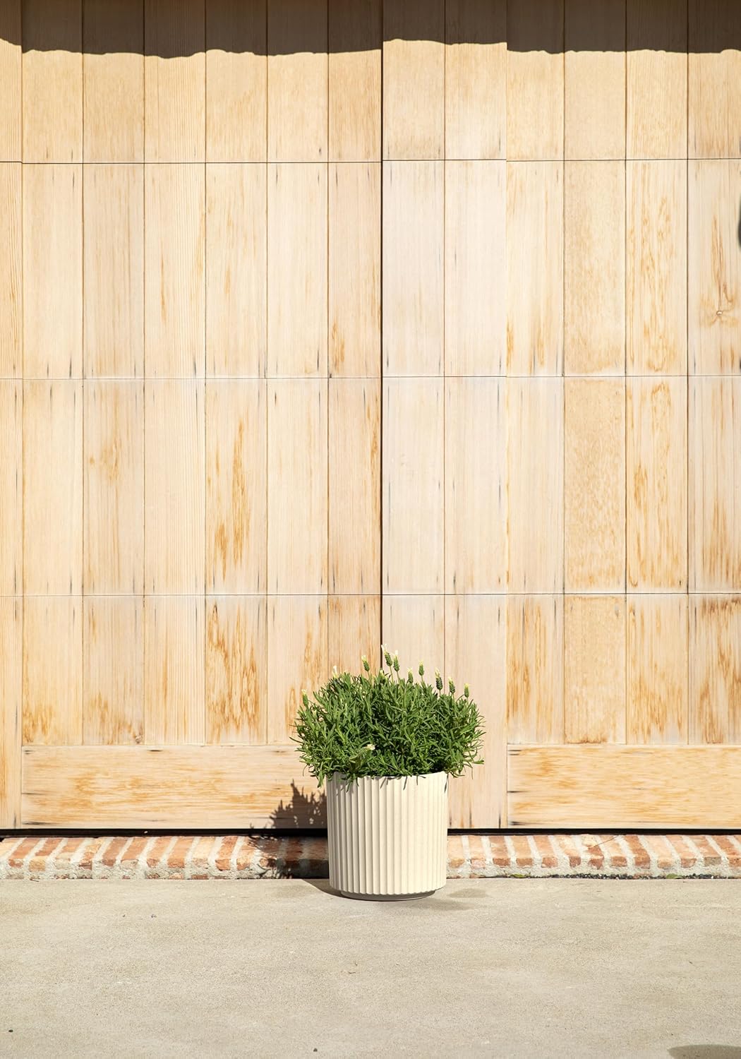 Veradek Demi Series Round Planter for Porch, Patio, Backyard | Durable Plastic-Concrete Material | Modern Décor for Tall Plants, Flowers