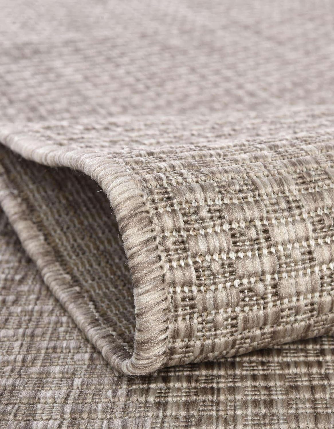 Unique Loom Outdoor Solid Collection Area Rug (10' Square Beige/Ivory)