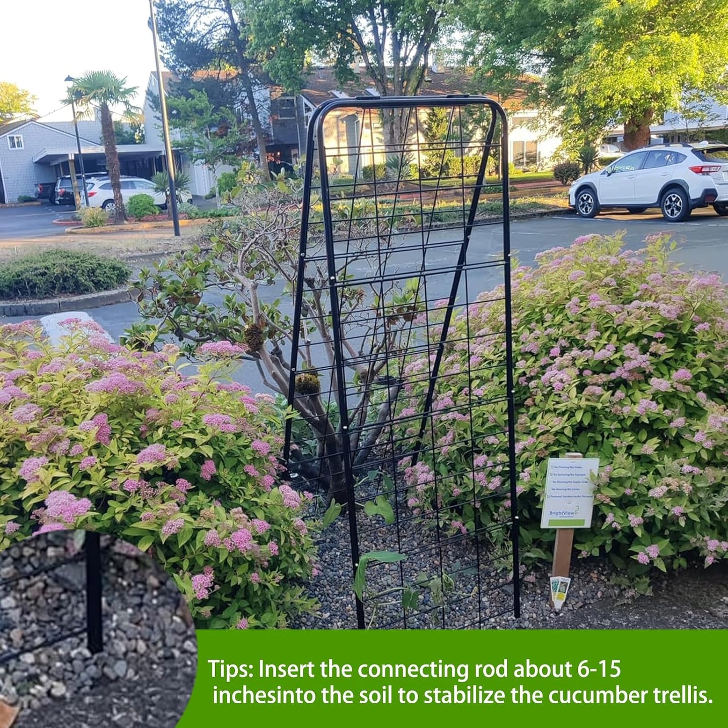 Heavy Duty 50"x17" Adjustable A-Frame Trellis for Climbing Plants – Rust-Proof Metal Garden Trellis with Dense Grid Design, Perfect for Raised Beds, Tomatoes, Cucumbers & Outdoor Vines (Green, 2 Pcs)