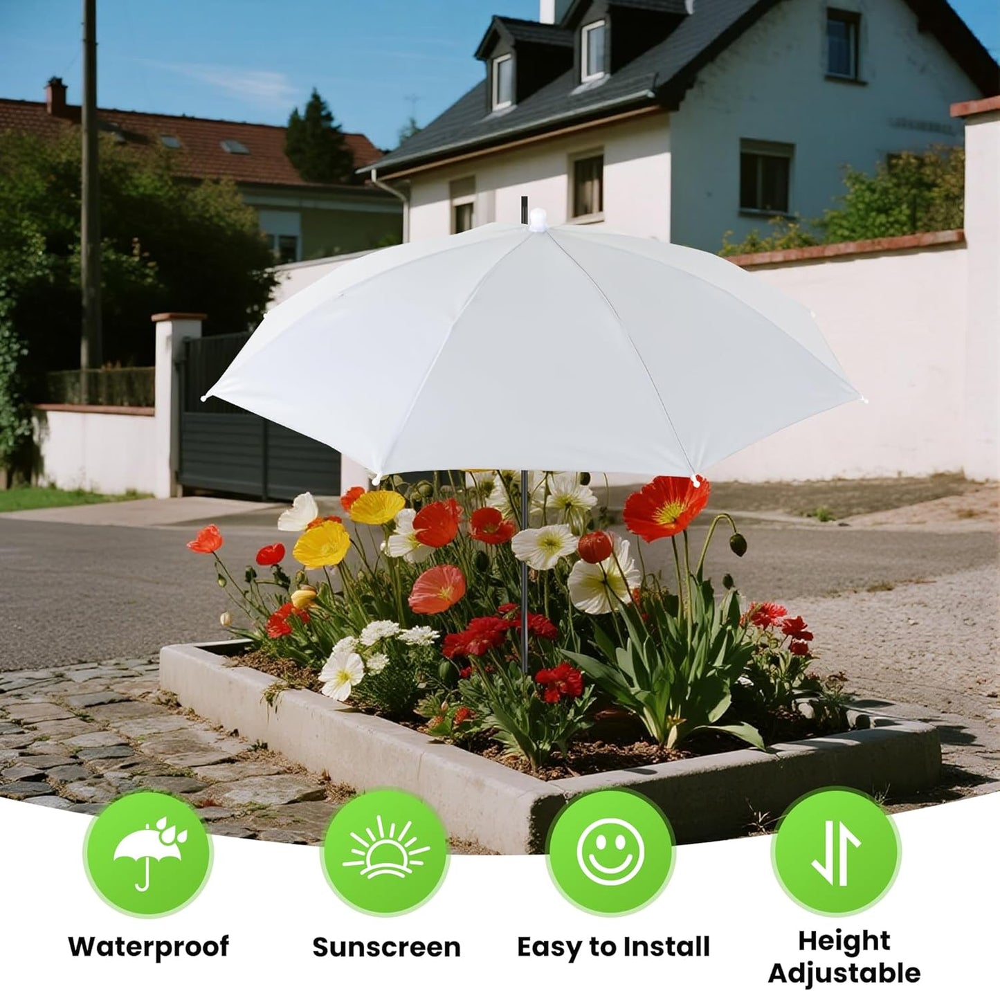Plant Umbrellas for Outdoor Plants，3 Pack Garden Umbrella Shade for Potted Plants and Garden Beds，23.6" Sun Shade Covers