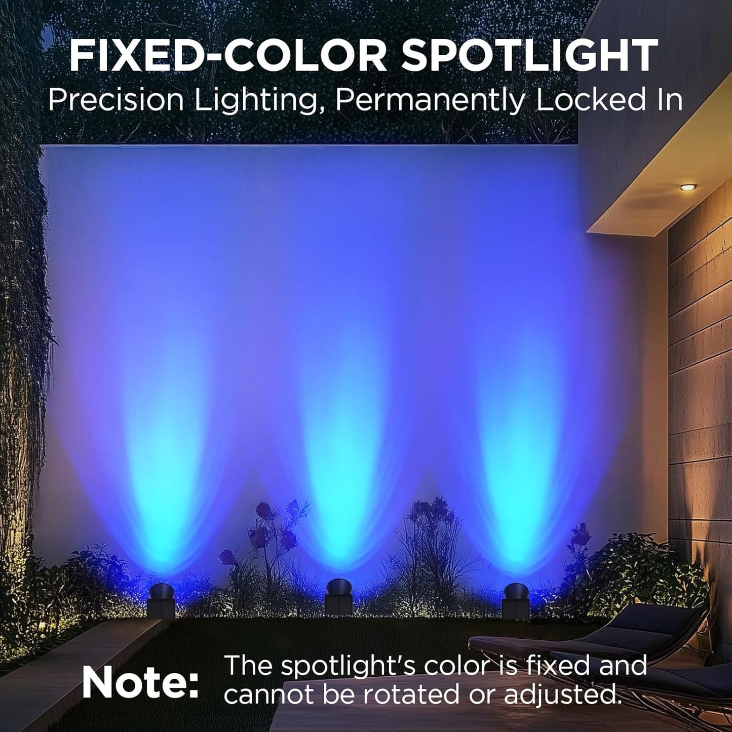 InnoGear Solar Lights Outdoor Waterproof Solar Garden Light for Outside Yard Landscape Lighting Pathway Spot Lights Spotlight Wall Light Auto On/Off, Pack of 2 (Blue Light)