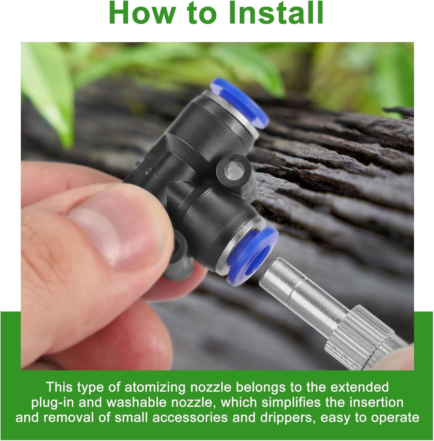 Mornajina 20 Pcs Brass Misting Nozzles Mister Replacement Nozzles with Filter Mesh Fit 1/4" Water Misting Nozzle Tees, 0.012"/0.3mm Orifice Misting System Heads Sprayer for Outdoor Cooling System