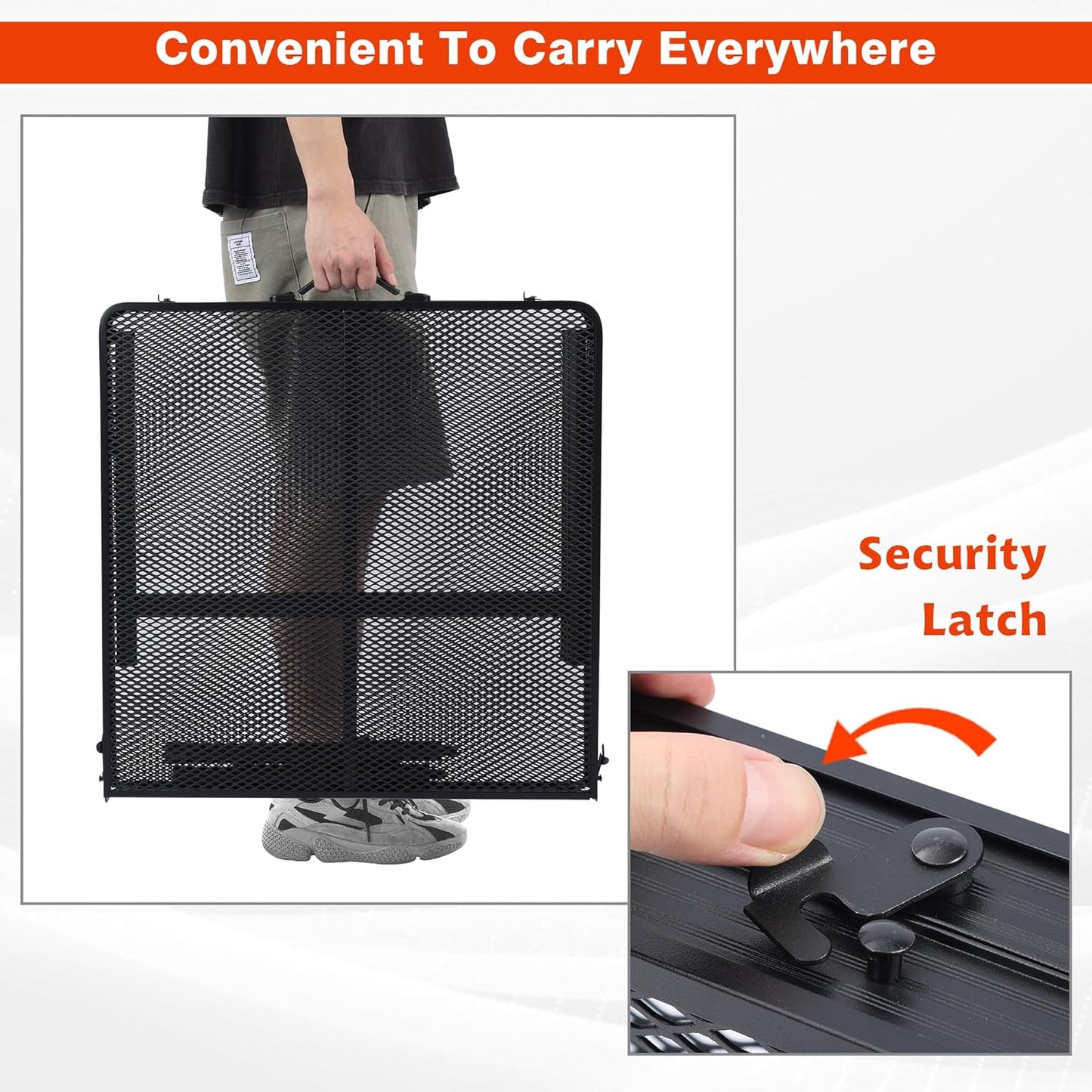 Folding Grill Table, 4x2 FT Portable Camping Table, Lightweight Height Adjustable Metal Tables with Mesh Desktop and Mesh Bag, Outdoor Tables for Camping, Picnic, Beach and BBQ, Black