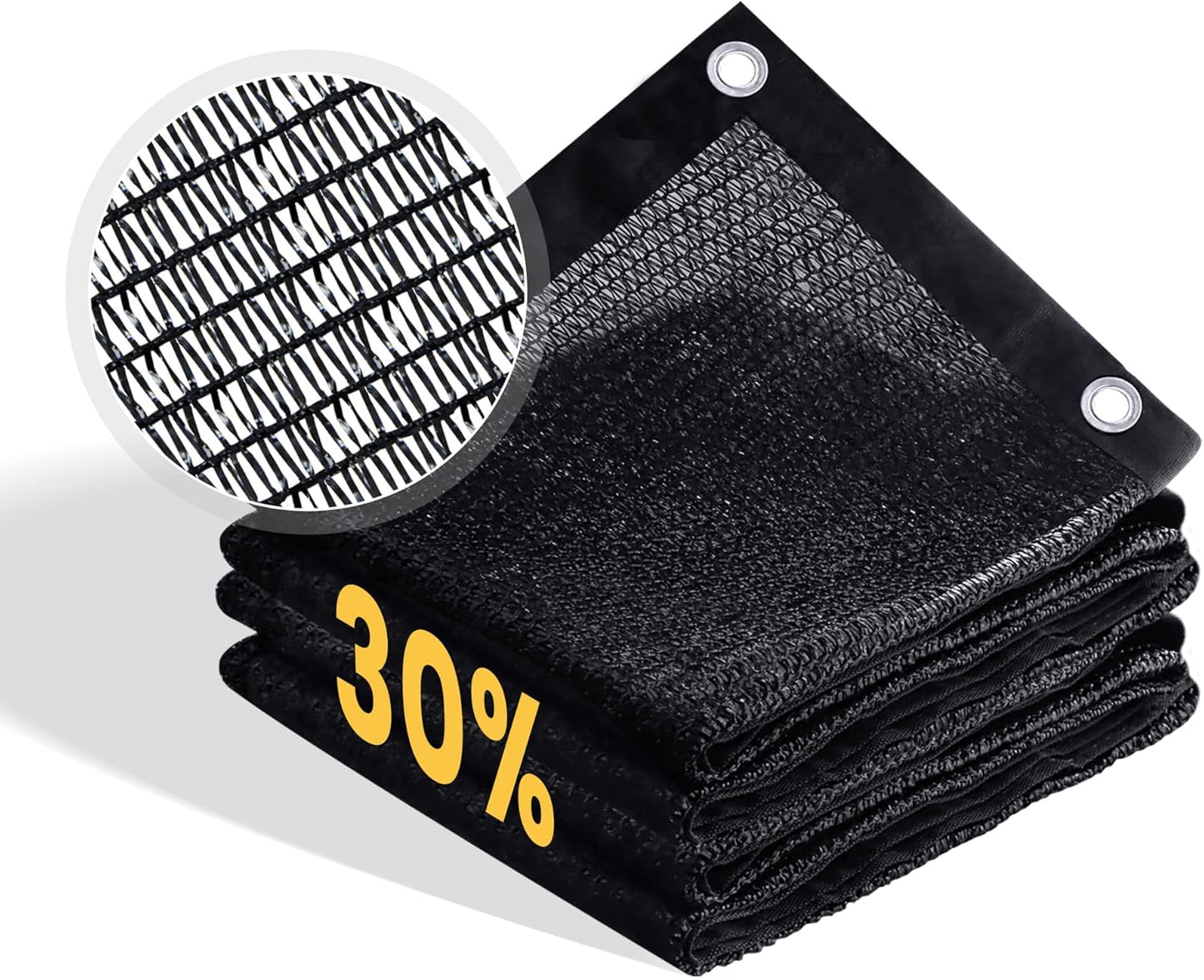 VICLLAX 30% Shade Cloth, 9x9FT Durable Black Mesh Trap with Every 3 FT Grommet, Sun Shade Fabric Netting for for Plants Cover, Greenhouse, Chicken Coop, Barn Kennel, Garden Patio