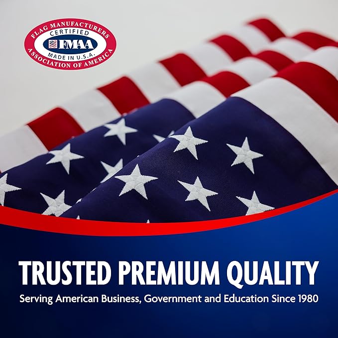 Carrot-Top Patriarch Polyester American Flag for Outside & Inside 4x6 - US Flag, Outdoor, United States Flag Made in USA, Heavy Duty w/Brass Grommets