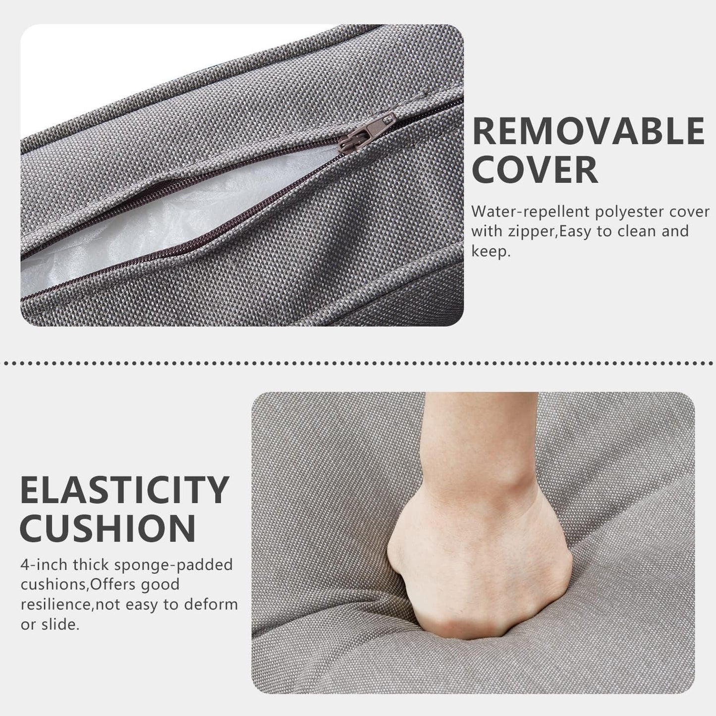 HUMMUH 8 Piece Patio Furniture All Weather 6-Seater Outdoor Sectional Sofa with Patio Swivel Chairs and Outdoor Chairs Ottomans for Porch,Garden,Backyard,Deck