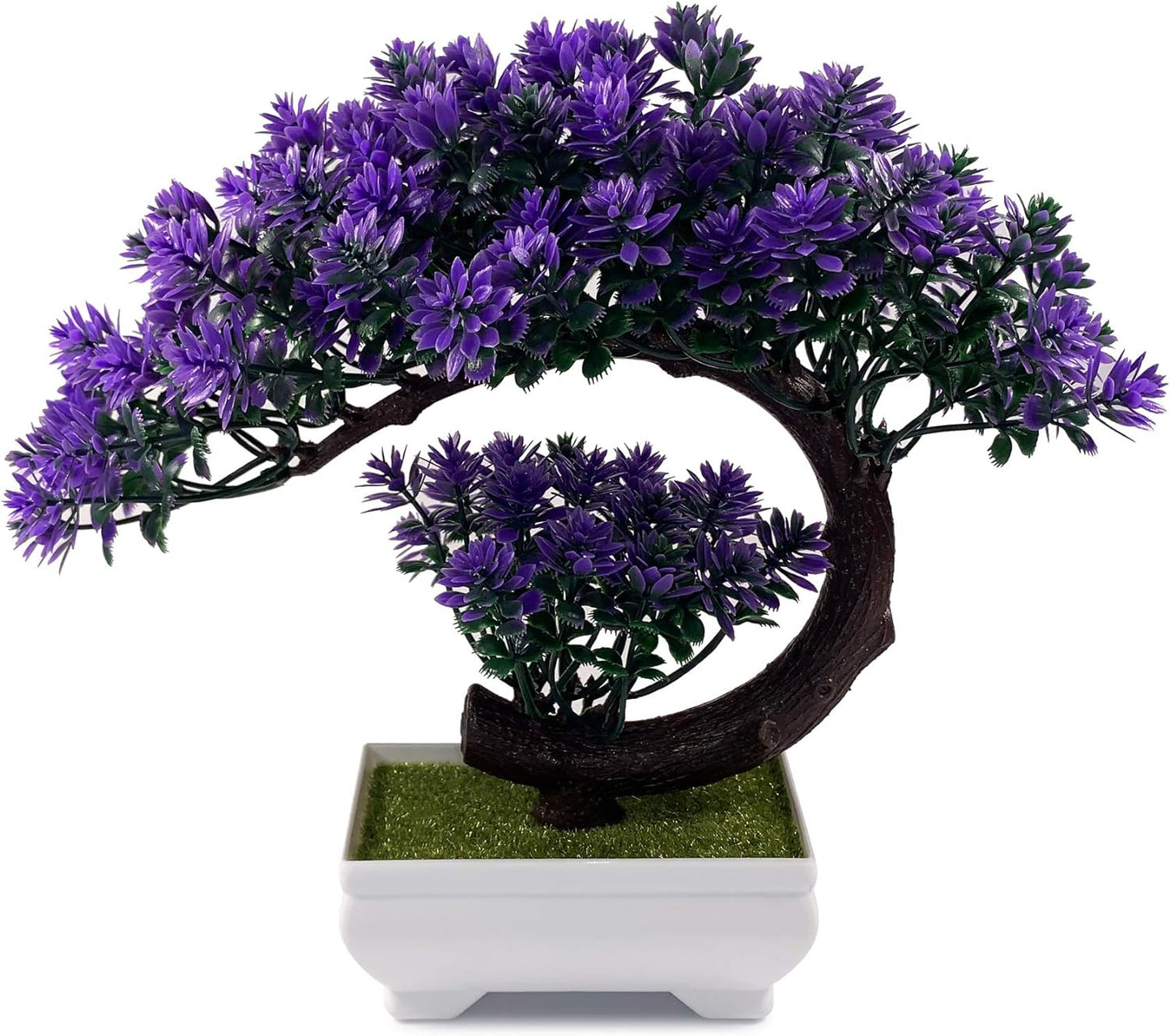 Small Artificial Plants Greenery Desktop Bonsai - Purple Plastic Fake Plants for Home Decor Indoor Bookshelf Office Desk Bathroom Room Decor, Tall 8.5"