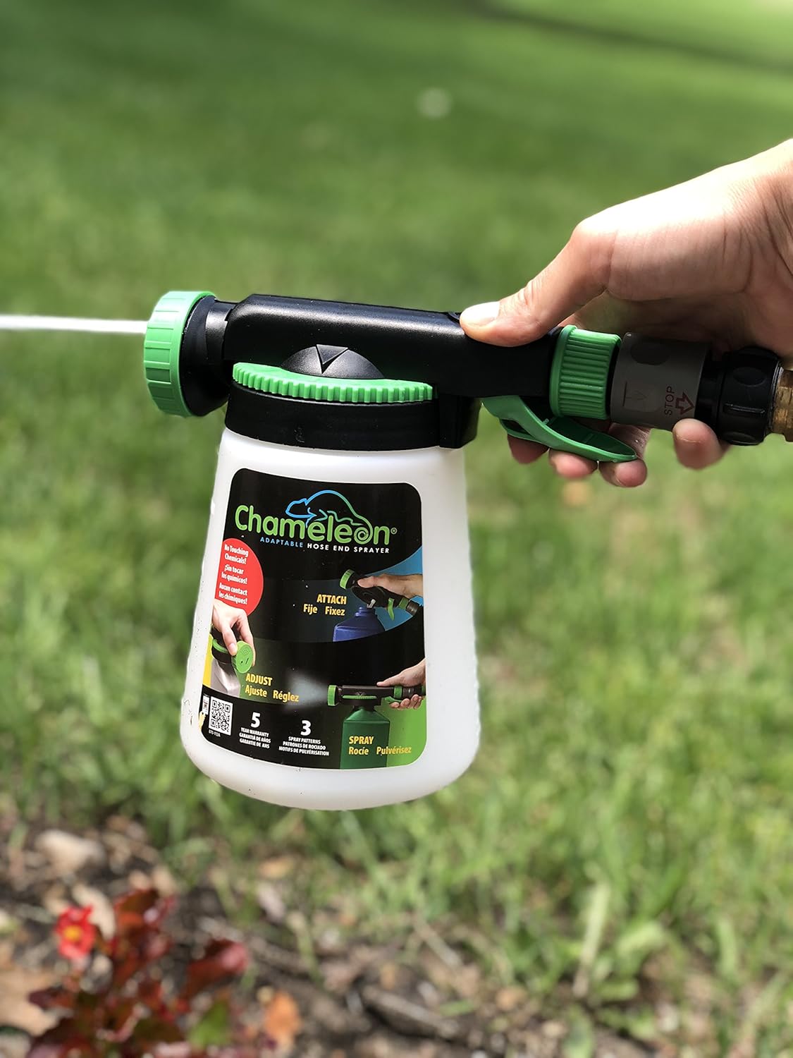 RL Flo-Master Chameleon Hose End Sprayer for use with Fertilizers, Weed Killers, Fungicides and Insect Killers, 32 ounce Refillable Bottle Included