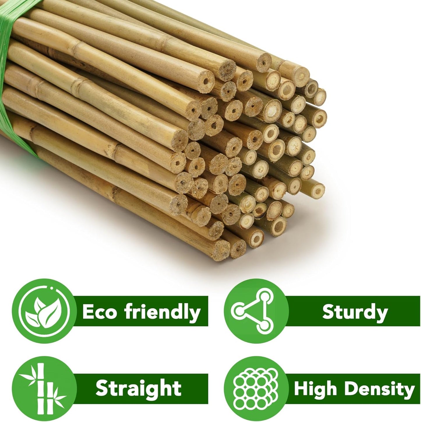 60 Pcs Bamboo Stakes, 6 Feet Natural Bamboo Garden Stakes for Plant, Garden Bamboo Plant Sticks for Plants Support, Tomato, Beans, Vegetable, Trees and Climbing Plants