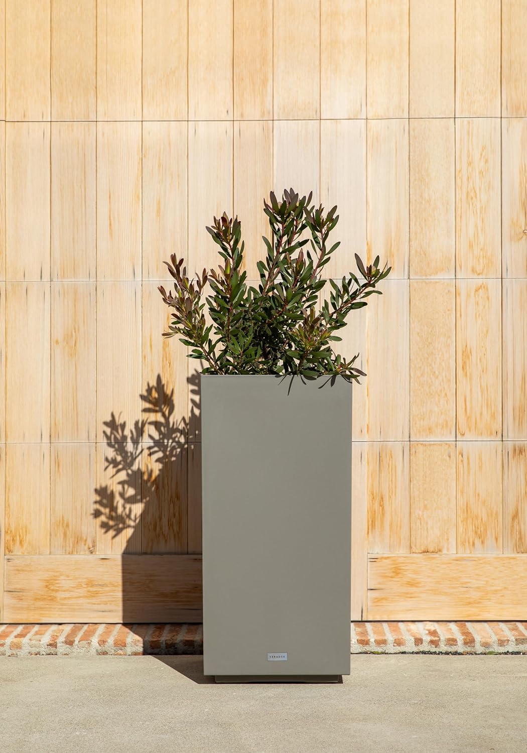 Veradek Block Series Pedestal Planter - Tall Planter for Indoor or Outdoor Front Porch | All-Weather Use with Removable Insert Bucket | Modern Décor for Flowers, Tall Trees, Faux Plants