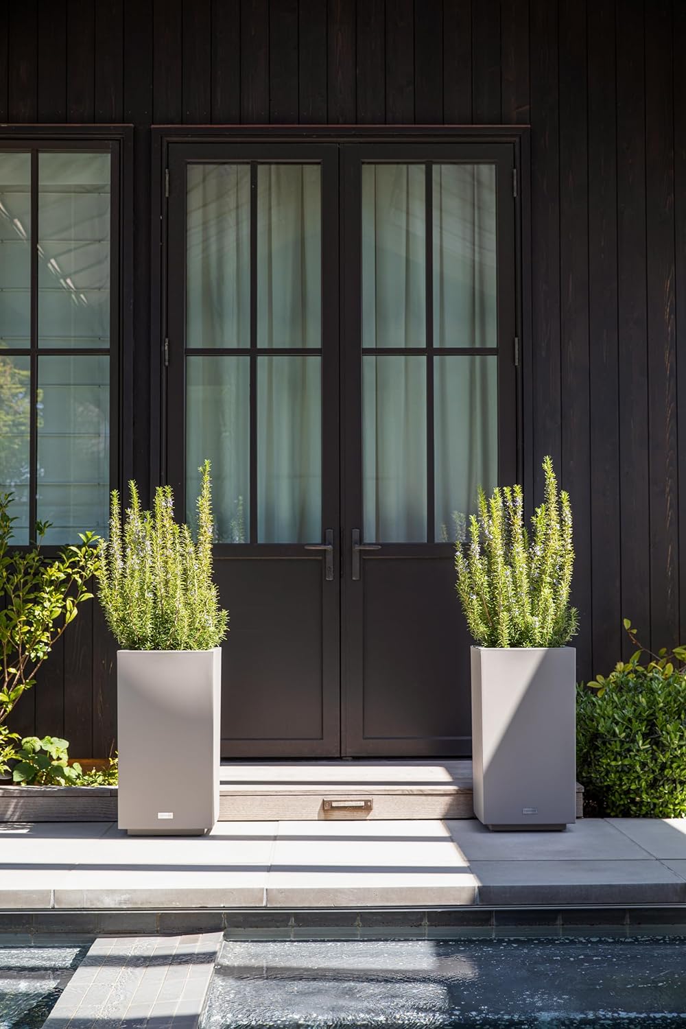 Veradek Block Series Pedestal Planter - Tall Planter for Indoor or Outdoor Front Porch | All-Weather Use with Removable Insert Bucket | Modern Décor for Flowers, Tall Trees, Faux Plants