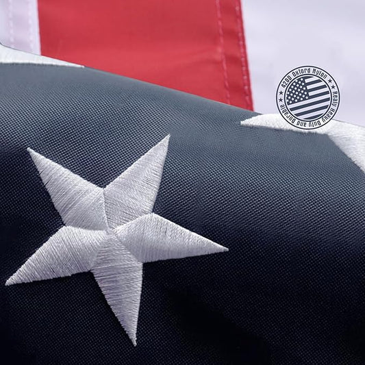 American Flag 3x5 Ft, Outdoor Premium US Flags, Heavy Duty Durable, 420D Oxford Nylon, Embroidered Stars, Brass Grommets