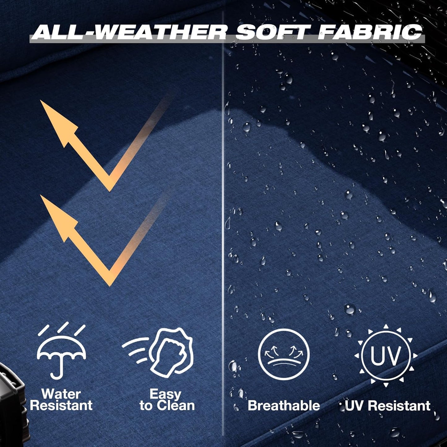 Joyside Wicker Patio Furniture Sets, 3 Pieces Upgraded Large Size Outdoor Furniture with 2 Patio Swivel Chairs and 1 Side Table, Thick Cushions, Wide Armrest