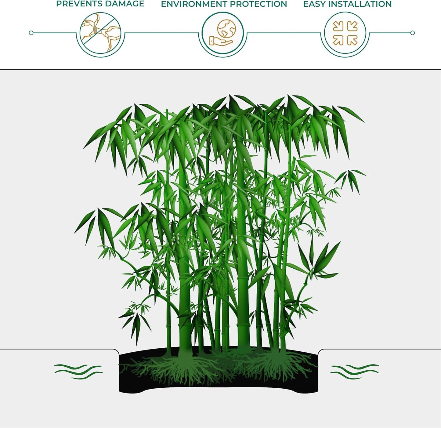 DeepRoot WB 30/80-200 Water/Bamboo Barrier Roll, 30” x 200’, 80 mil. Thickness, Black