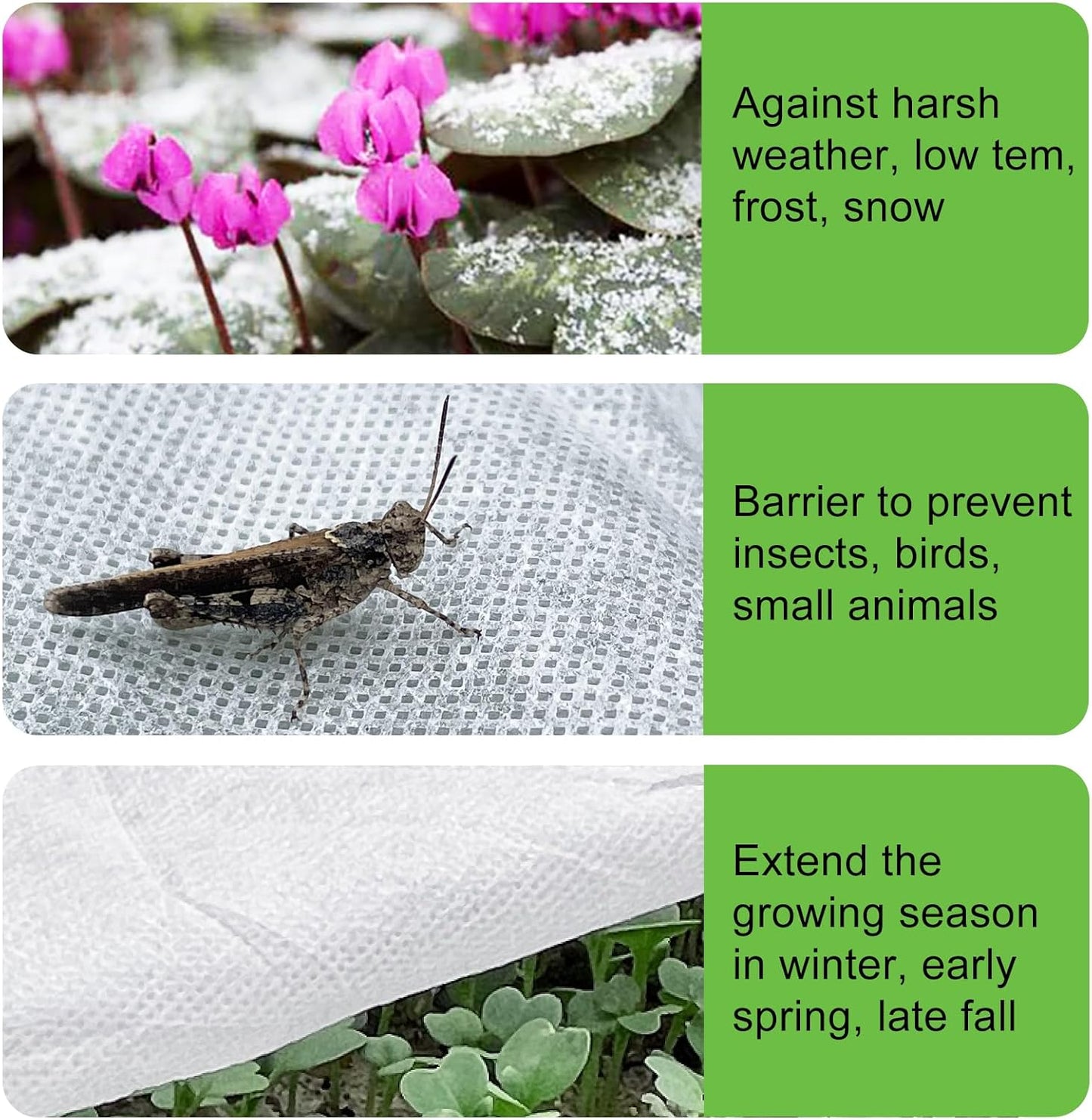 YFFSIDMY Plant Covers Freeze Protection 8'x40', Frost Blankets for Outdoor Plants and Trees, Frost Cloth Freeze Plant Protection Cover, Winter Frost Blanket, Heat Protection Floating Row Cover, White