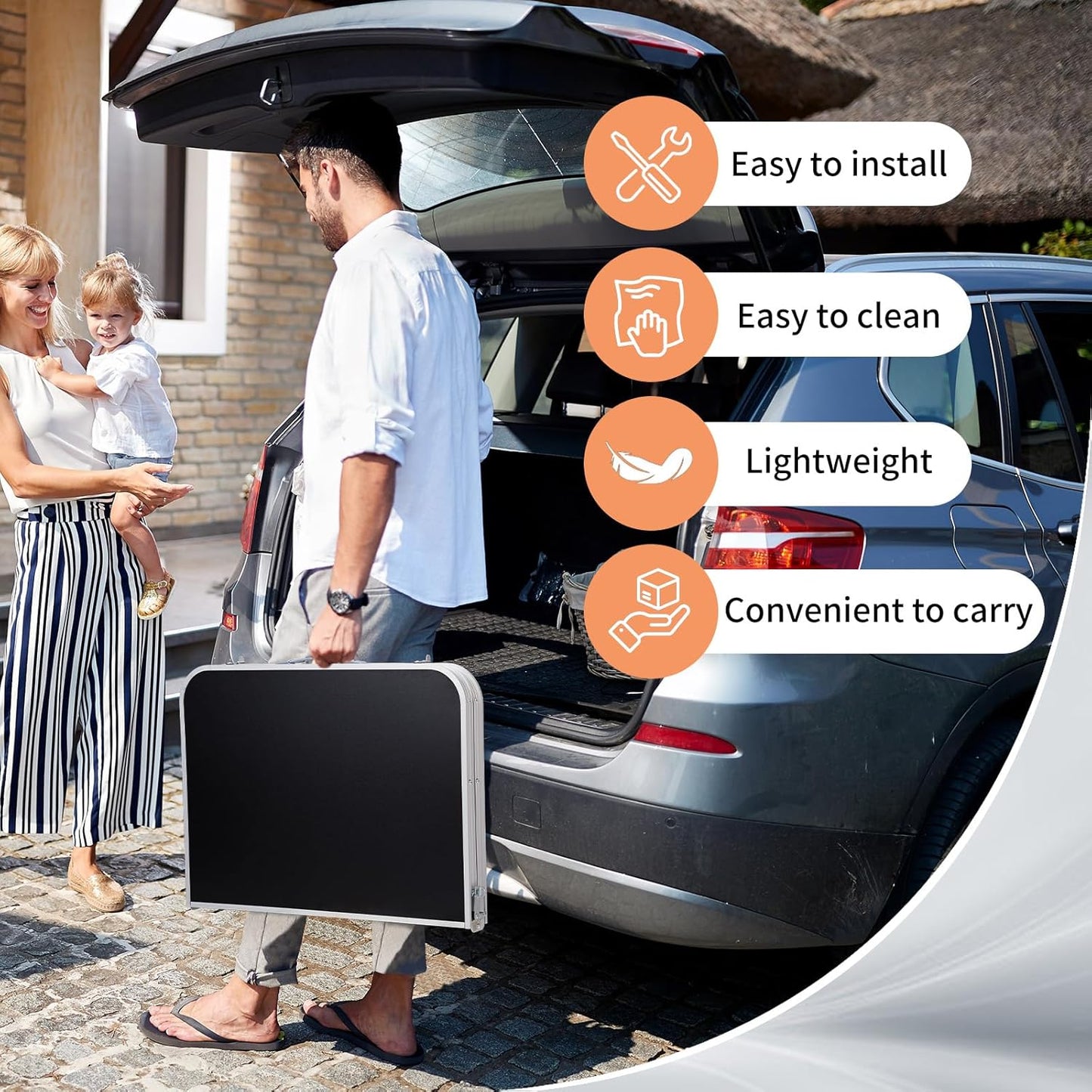 Outvita 3ft Portable Folding Camping Table, Outdoor Waterproof Adjustable Height Table, Aluminum Lightweight Suitcase Foldable Table for Picnic BBQ Beach Dining