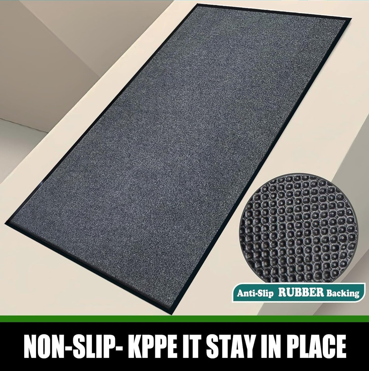 Heavy Duty Doormat, 3'x6' Indoor Outdoor Entry Rug, Commercial Entrance Mat with Rubber Border, Durable Welcome Mat, Rubber Backing Non Slip Doormat for Entryway, Large Garage Floor Mat