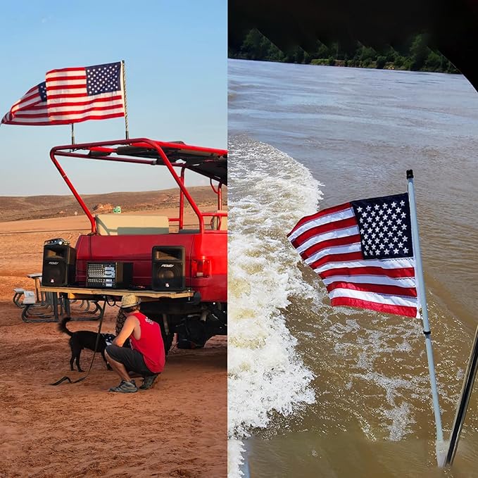 AZCOVER American Flag 12x18 Inch Boat Flag for Outside, 210D Small American Flags Double Sided with Embroidered Stars Sewn Stipes and Brass Grommets for Marine Yacht UTV