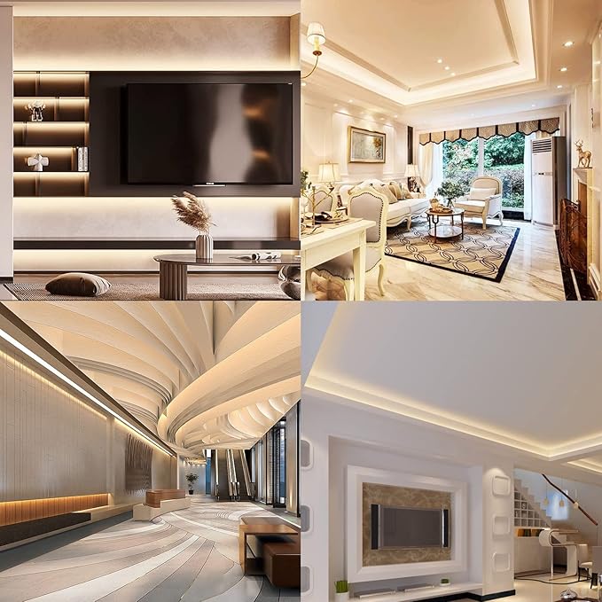 24V 65.6ft/20m LED Strip Light Natural White 4000K 2400LEDs High Brightness 12000LM SMD2835 Flexible No-Waterproof IP20 LED Tape for Kitchen Backyard Hallways Stairs Decoration(No Power Supply)