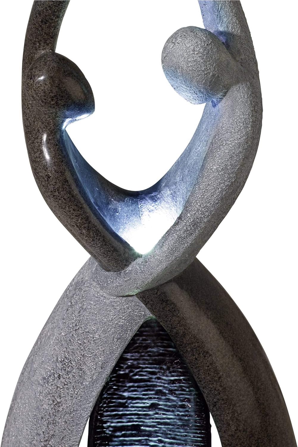 Dancing Couple 57" High Large Modern Indoor Outdoor Decor Faux Stone Floor Fountain with Light LED Standing Waterfall Tall Water Feature for Outside Garden Patio Yard Backyard Porch - John Timberland