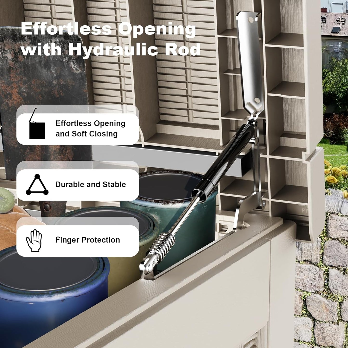 320 Gallon Outdoor Storage Box Waterproof, UV Resistant Resin Deck Box with Hydraulic Rod, Lockable Design and Enhanced Durability for Patio, Garden, and Poolside Use