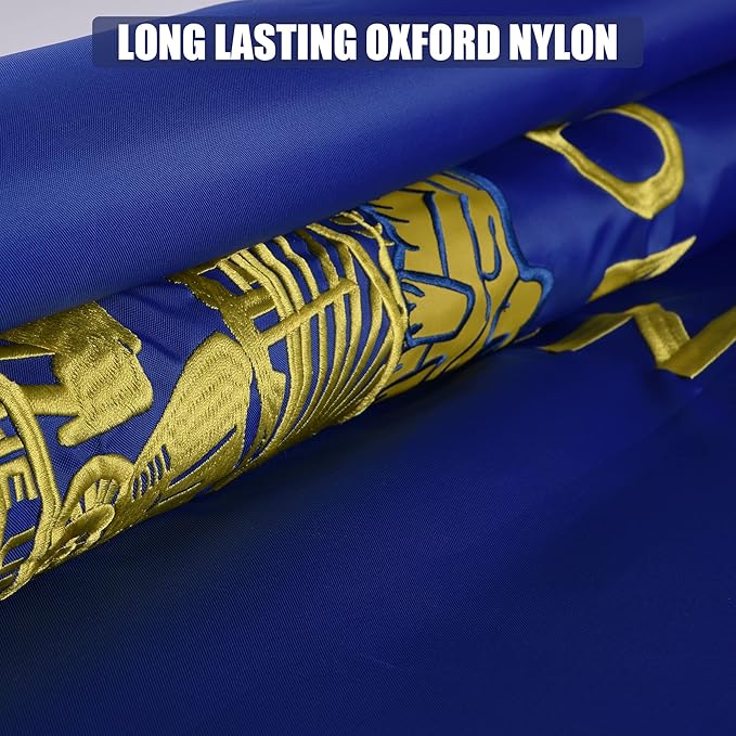 Oregon State Flag 5x8 Ft, Deluxe Full Embroidered Heavy Duty Nylon Durable OR Outside Flags, Indoor/Outdoor, Sewn Stripes and Brass Grommets