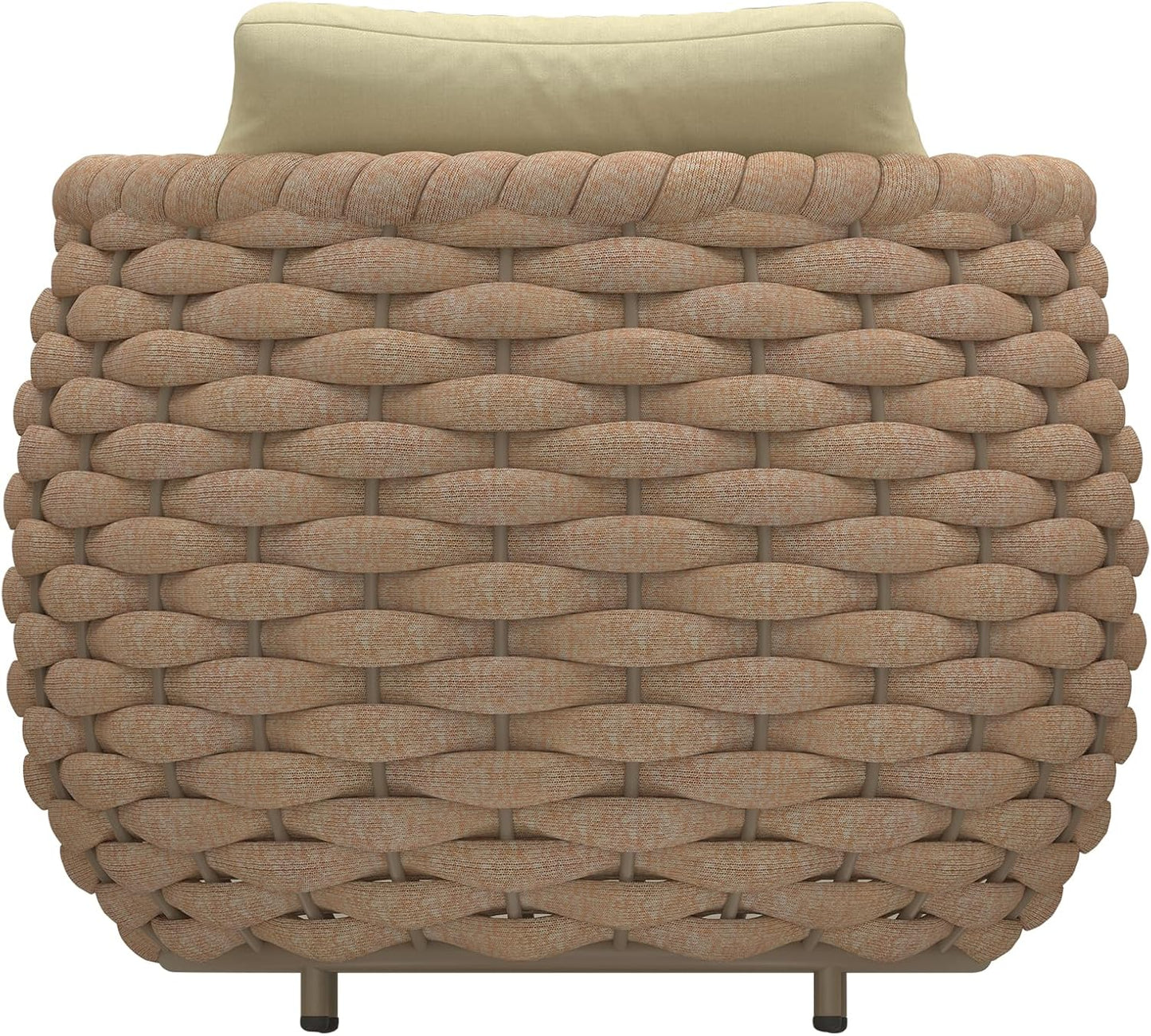 TWT 6 Pieces Patio Sofas, All-Weather Teslin Rope Balcony Furniture with Cushions & Pillows, Patio Couch Outdoor Patio Furniture Set for Indoor, Balcony, Backyard, Deck, Poolside, Light Brown