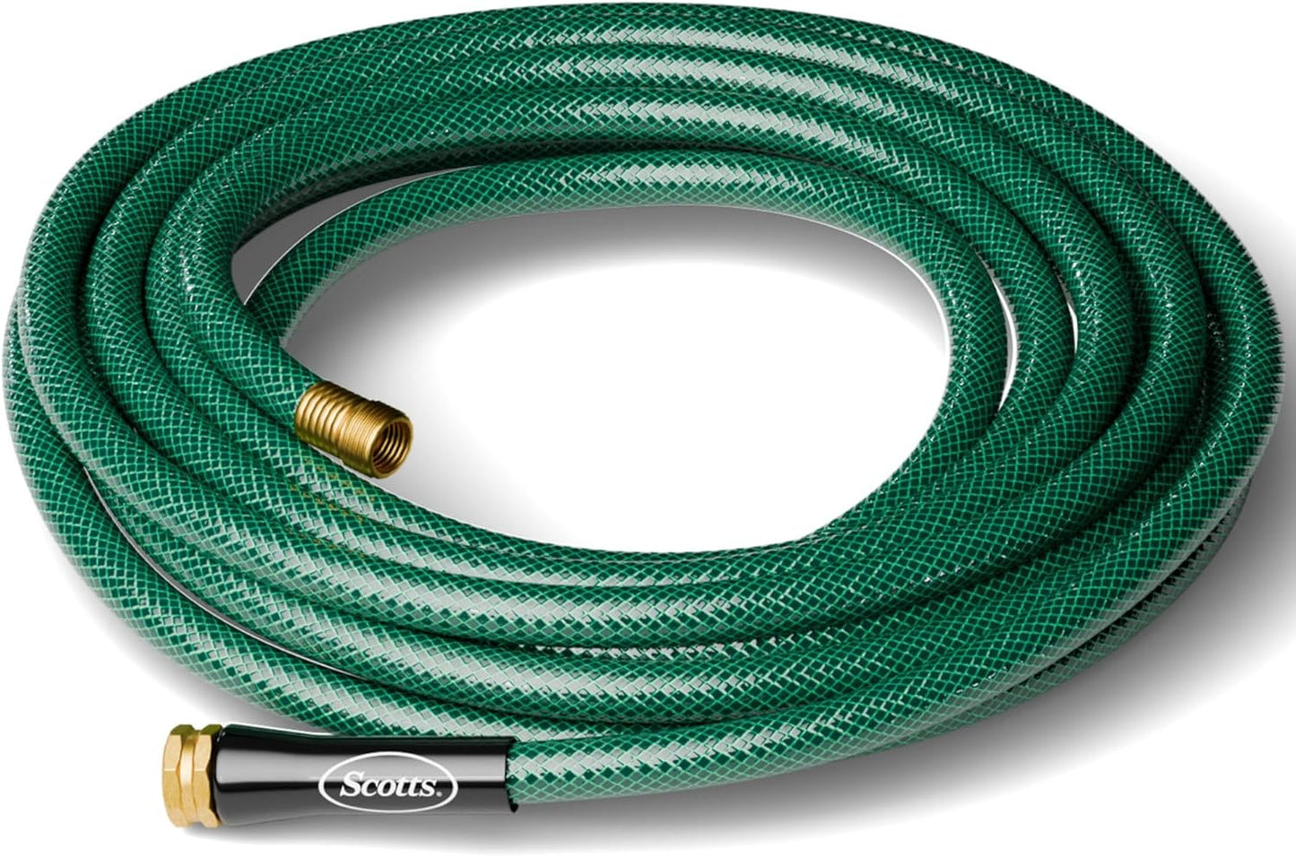 Scotts 25 ft. Garden Hose – 5/8 in. Diameter, 4-Ply Construction, 300 PSI, High-Pressure, Easy-to-Coil Water Hose with Crush-Resistant Couplings, Easy to Connect for Lawn and Garden Use