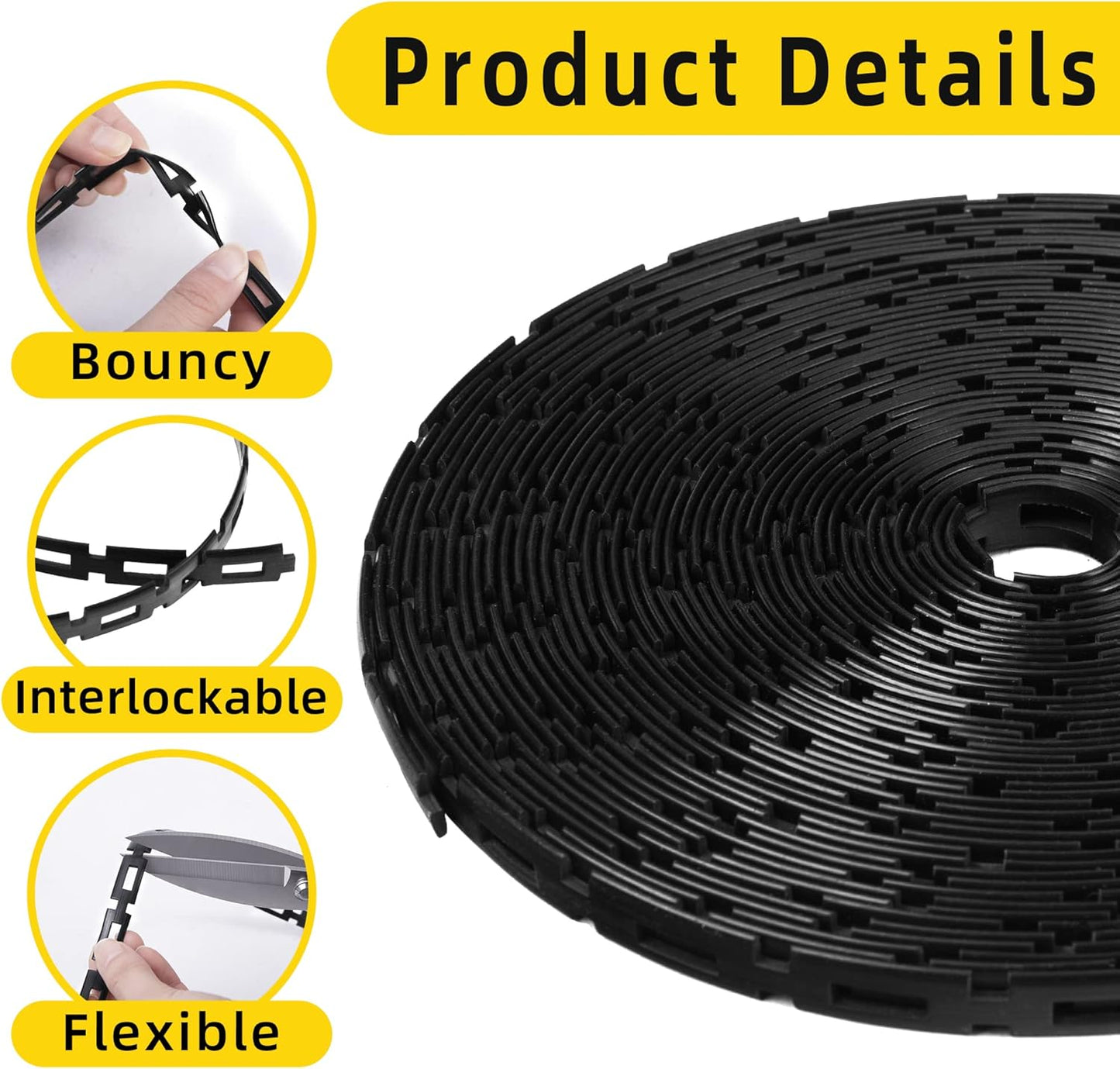 CODREE 50 FT Plastic Chain Lock Tree Tie - 1/2 Inch Wide Adjustable Tree Support Straps for Staking - Flexible Reusable Cable Plant Ties