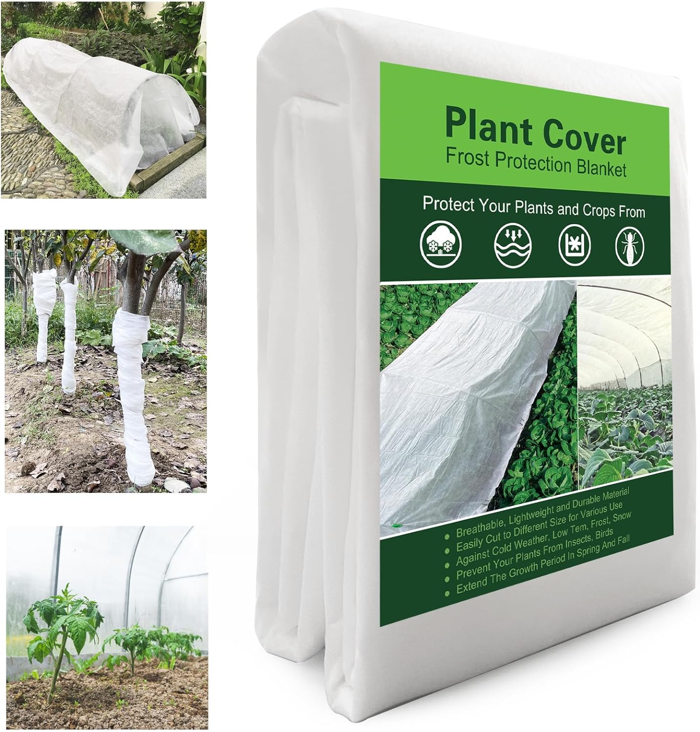YFFSIDMY Plant Covers Freeze Protection 10'x20', Plant Covers for Winter, Frost Cloth Tree Freeze Protection, Forst Blankets for Outdoor Plants, Winter Floating Row Cover, White