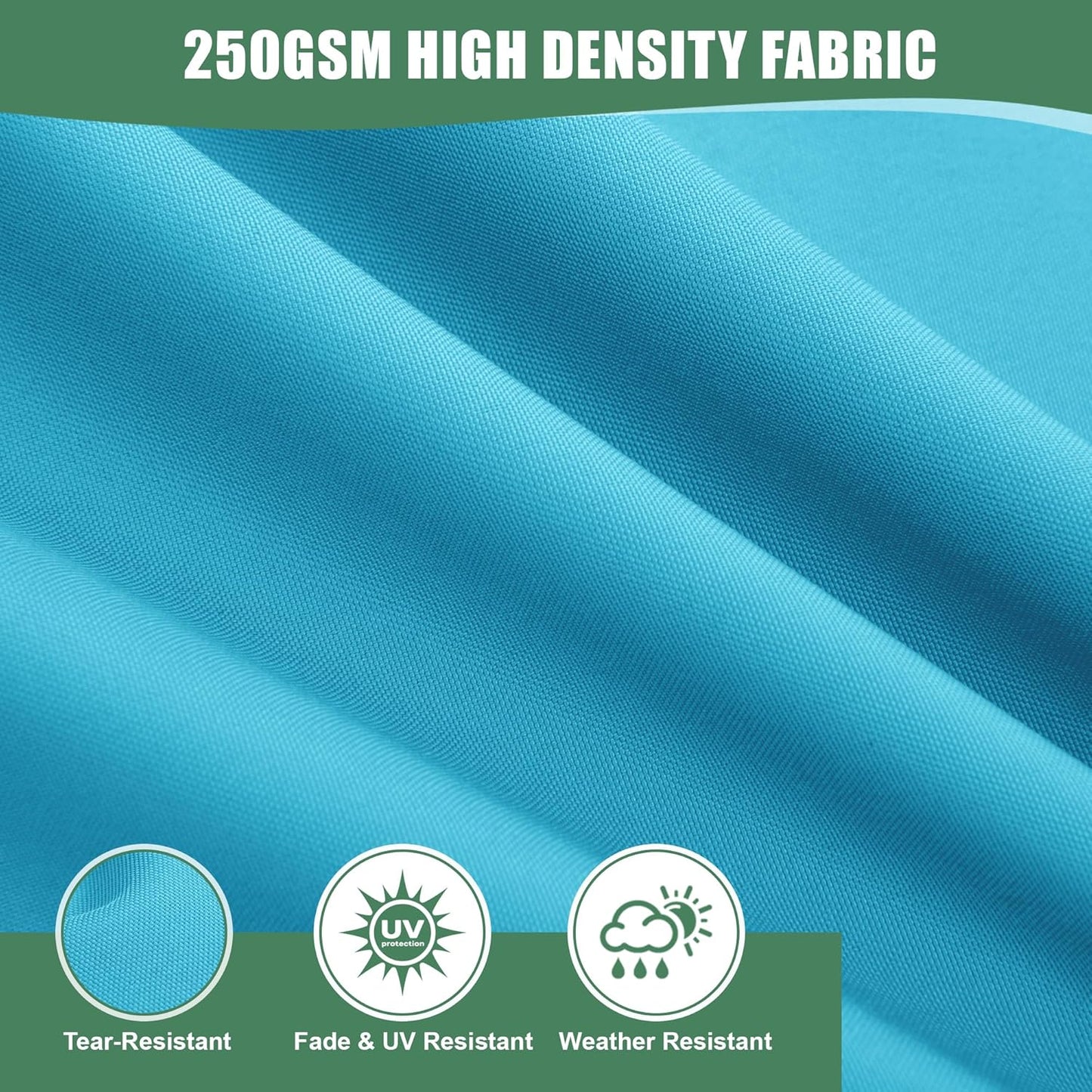 Chaise Lounge Cushions Outdoor Set of 4 - Waterproof and Fade Resistant Sun Lounger Replacement Cushions - Patio Lounger Pads with Removable Cover for Pool, Deck, Lawn, 80 x 26 x 3 Inch, Teal