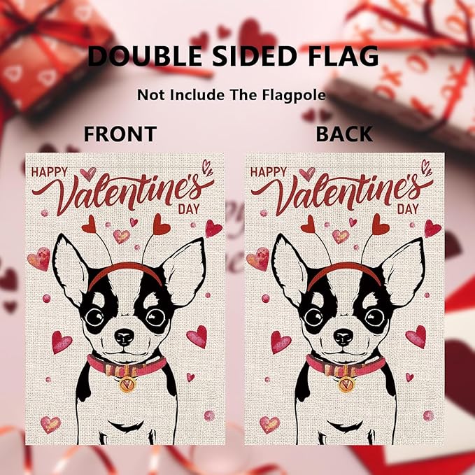 Seasonal Garden Flags Chihuahua Double Sided Flags Set of 11 Holiday Farmhouse Indoor Outdoor Yard Lawn Christmas Gifts Decorations 12.5x18 Inch