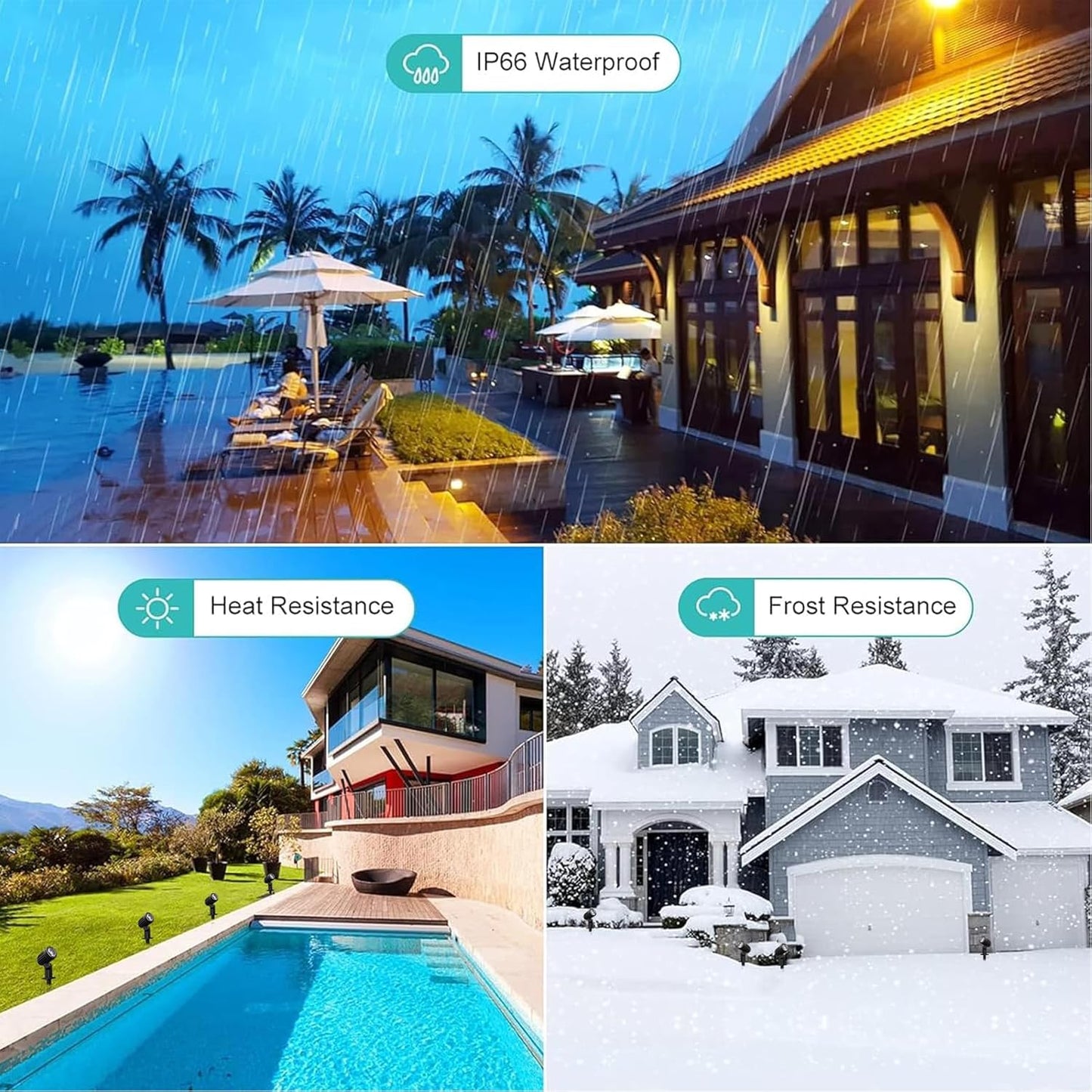 CLY Solar Landscape Spotlights, Solar Landscape Lights Outdoor IP66 Waterproof, Remote Control 2Modes 3Brightness Adjustable 2700-6500K Auto On/Off 14M Cable for Garden Pathway Trees Flag 4 in 1