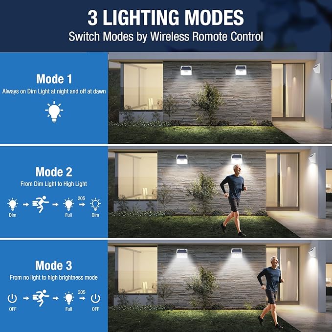 Peasur Solar Lights Outdoor Waterproof, 6Pack 140LED Bright Motion Sensor Security Lights 3 Modes, Solar Powered Fence Wall Light for Garden Yard Outside(Cool White)