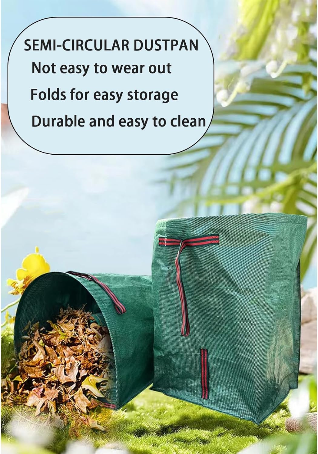 Leaf Dustpan, Leaf Collector, Large Yard Dustpan-Type Lawn and Leaf Bags Reusable, Leaves Collector, Garden Bags for Leaves, Debris, Grass, Clippings, Lawn Trash 71Gallon