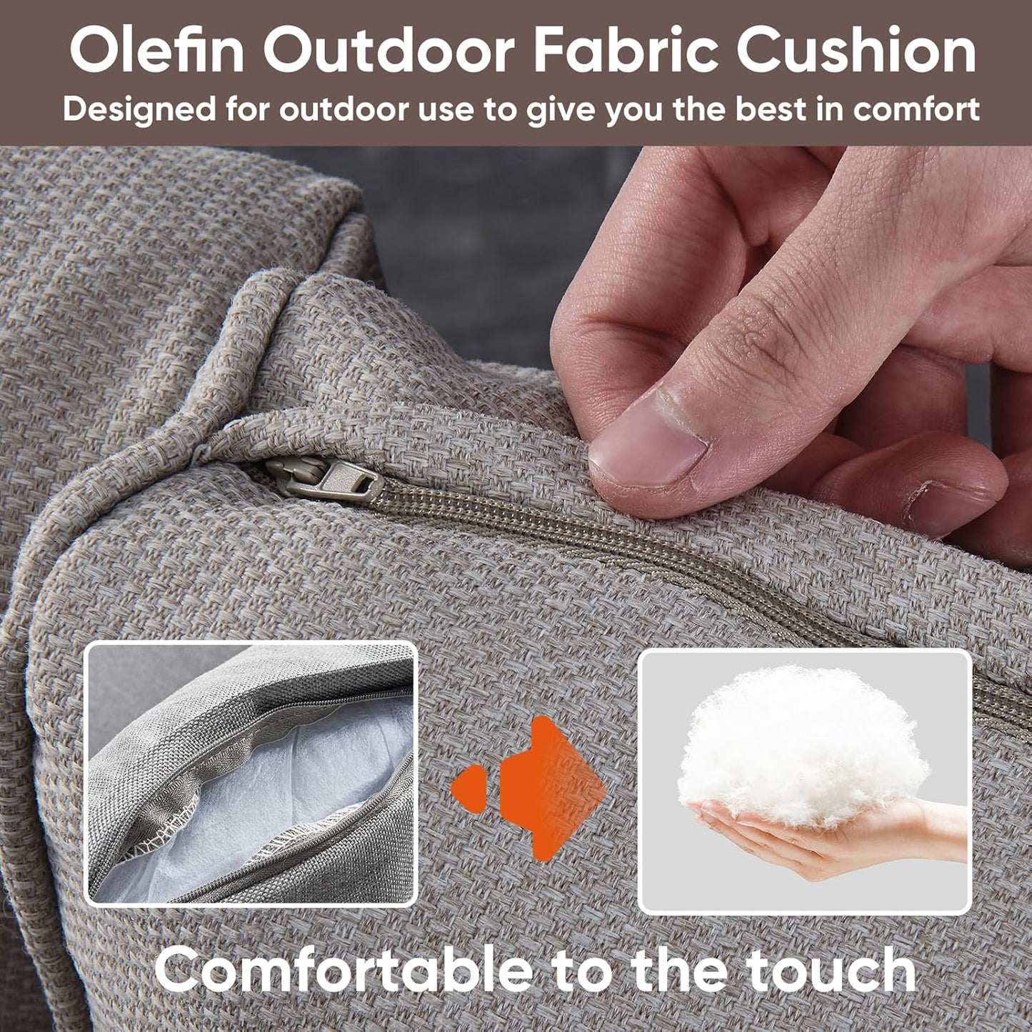 HUMMUH 10 Pieces Patio Furniture Set with Fire Pit,Outdoor Modular Sectional Couch Loveseat Chairs with Table,All Weather PE Wicker Patio Conversation Sets for Deck Porch Backyard