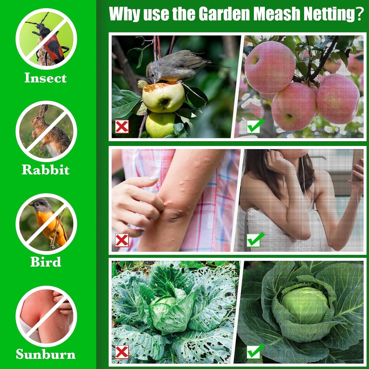 9.8 x 16.4ft Thicker Garden Mesh Netting,Ultra Fine Plant Row Covers,PPT Nano Mosquito Netting Screen Bird Barrier Net for Outdoor Vegetable Plants Fruits Flowers,Patios Balconies,33% Shading Rate