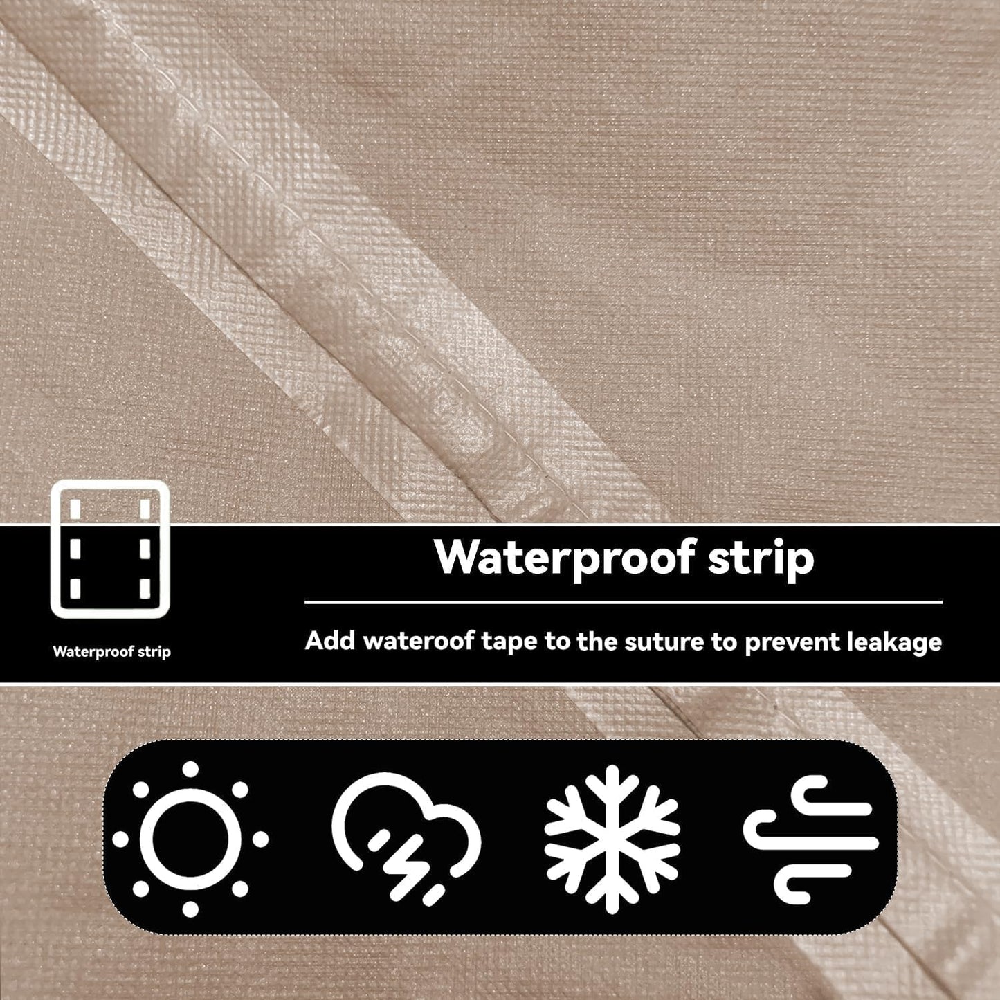 Outdoor Prep Table Cover- Heavy Duty Waterproof Cover for Outdoor Stainless Steel Table,Compatible with 46 inch Outdoor Utility Cart and Storage Cabinet Khaki