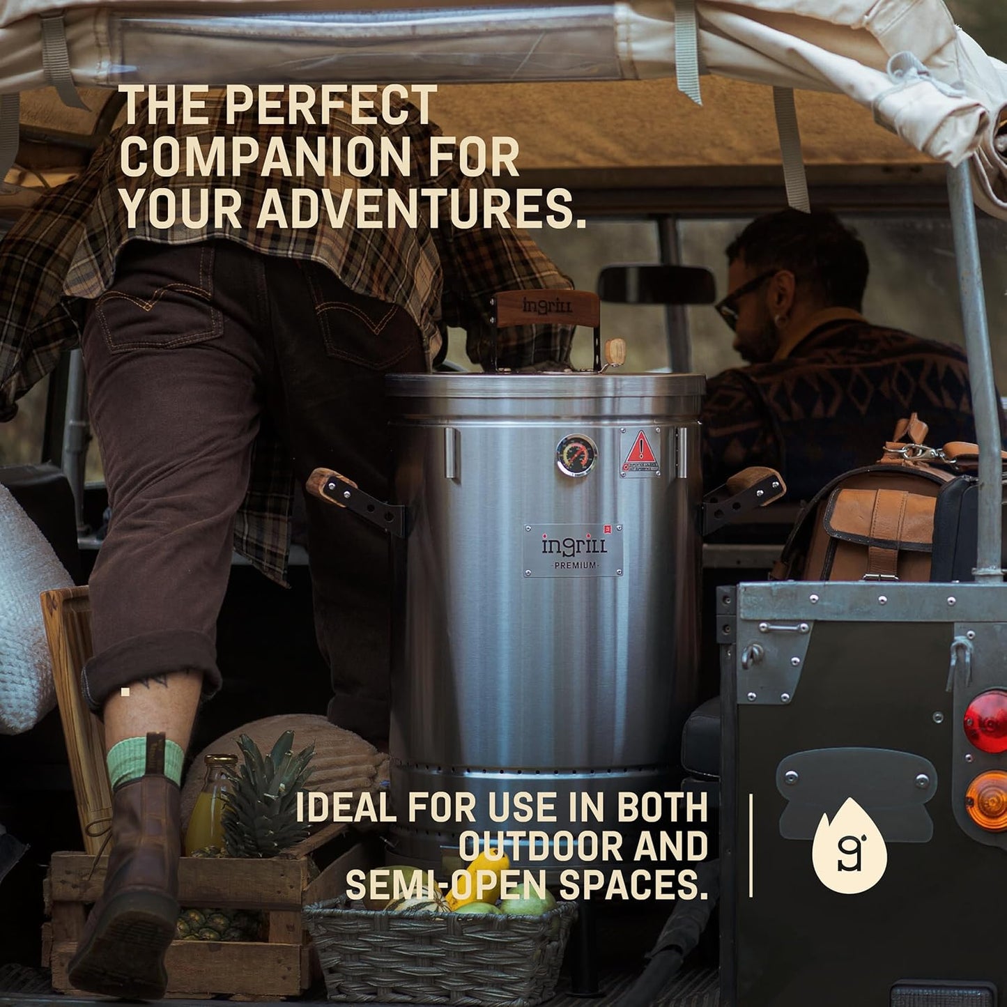 Charcoal Grills - 25 lbs Stainless Steel Smoker Grill 3-in-1 for Cooking & Home BBQ - Portable Vertical Smoker Barrel for Outdoor Grilling & Camping - Meat Grill with Thermometer & Accessories