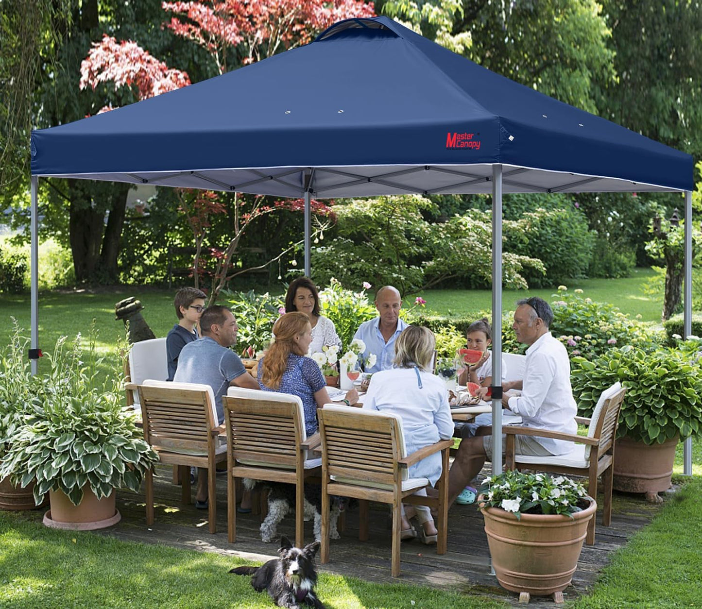 MASTERCANOPY Durable Pop-up Canopy Tent with Roller Bag (8x8, Navy Blue)