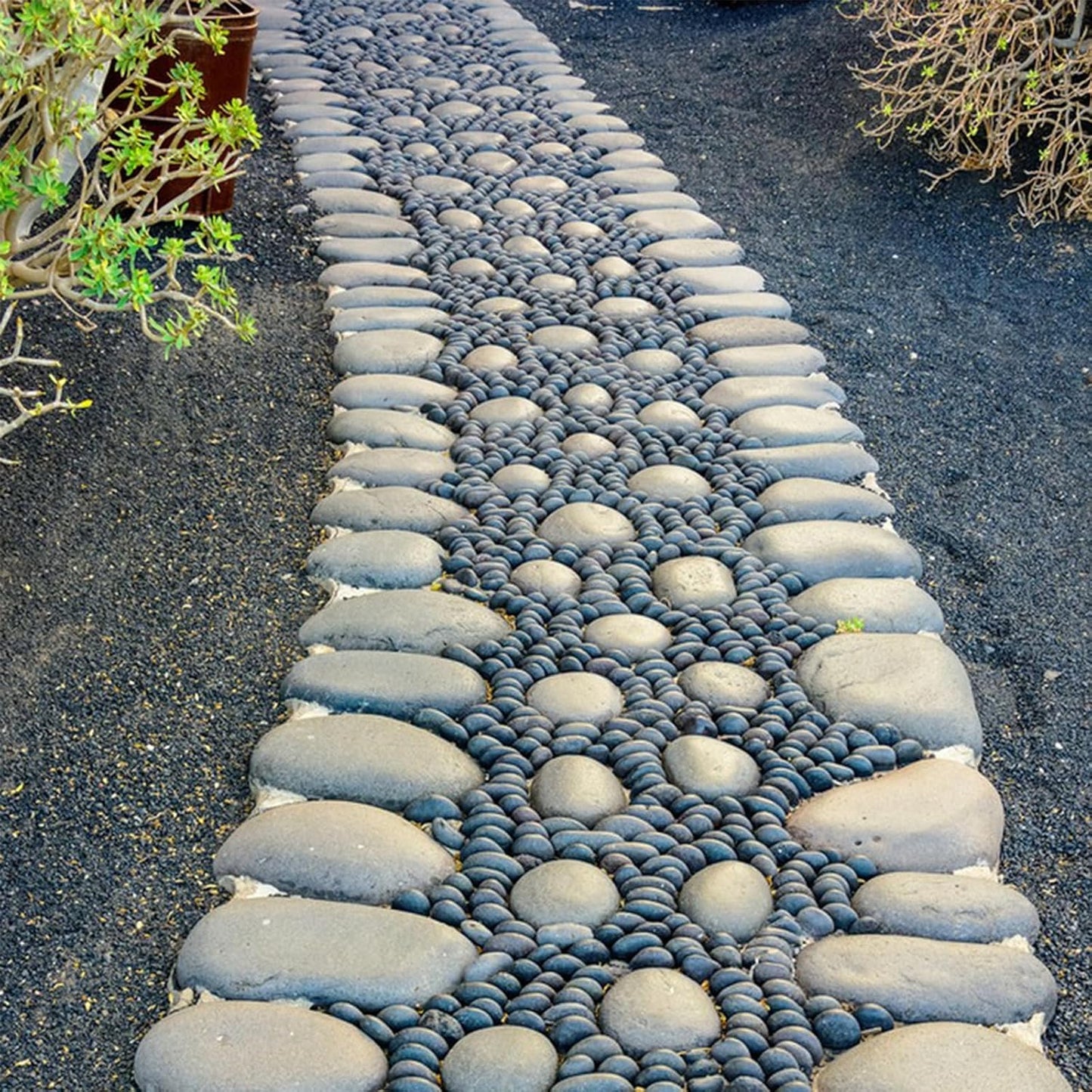 Black River Rocks for Landscaping, 3-4 Inch Premium Pebbles for Plants and Garden, Black Stones for Potted Plants, Fish Tanks, DIY Pathway and Backyard,Crafts, Walkways(20lbs Bulk)