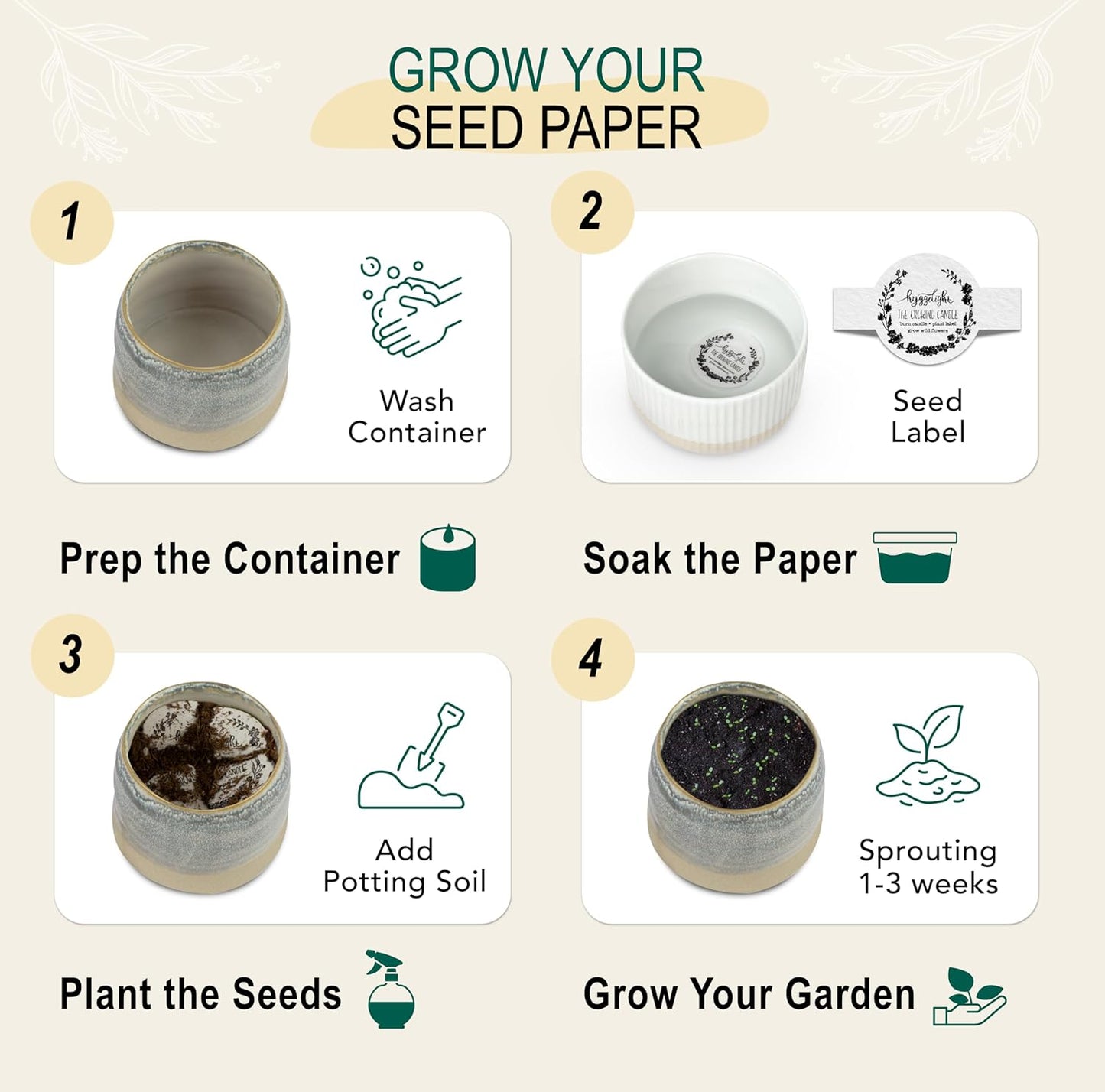 The Growing Candle, Lavender Scented, 10oz Ceramic Pot, Single Wick Aromatherapy Candles, 100% Soy for Women and Men, Greta