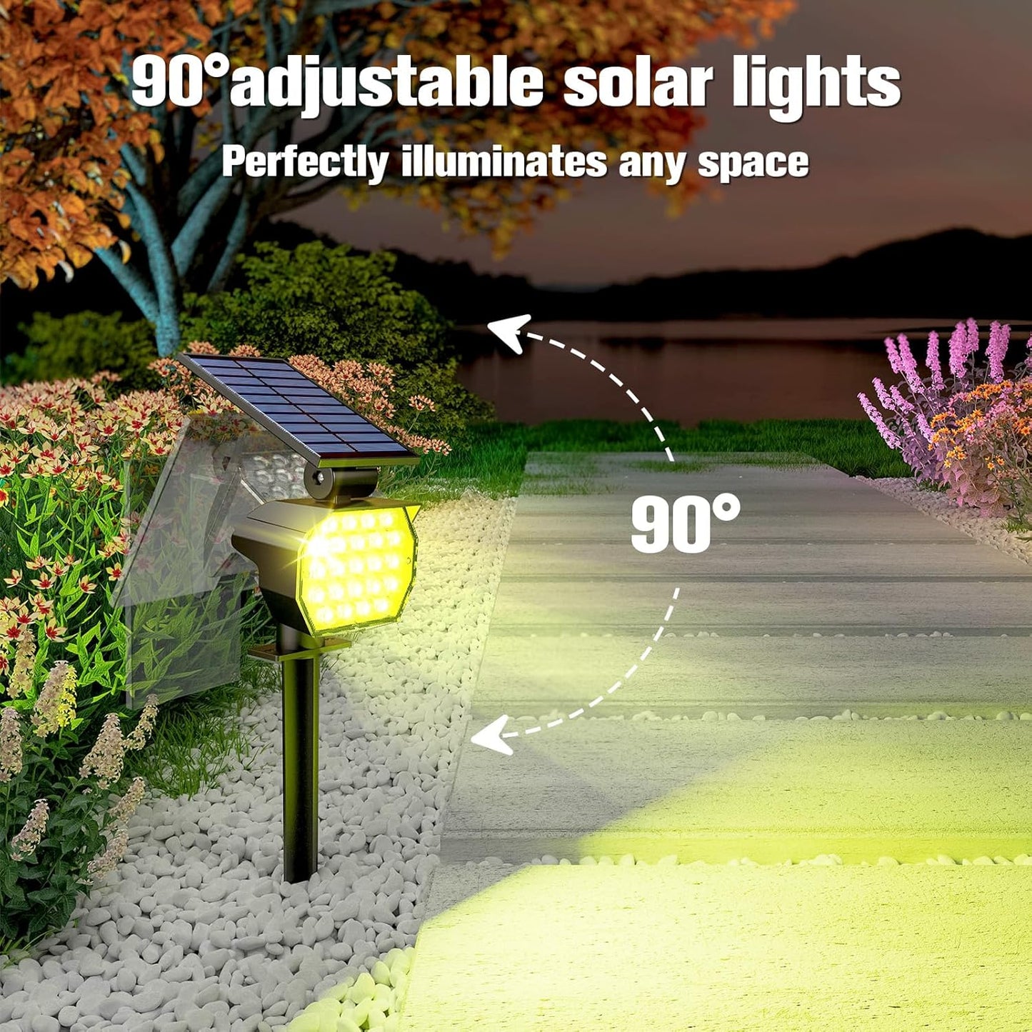 NIORSUN Solar Color Changing Lights Outdoor,7 Lighting Modes RGB Solar Outdoor Lights,IP67 Waterproof Multicolor Landscape Spotlights for Halloween Holiday Decorations,8 Pack