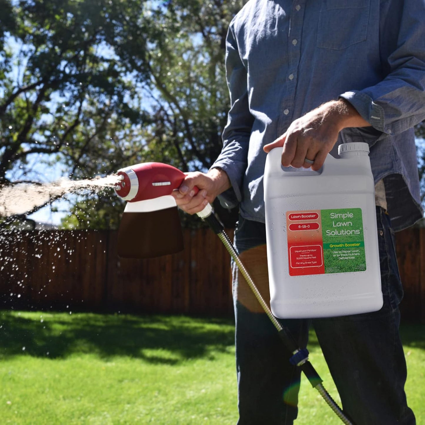 Extreme Grass Growth Lawn Booster- Liquid Spray Concentrated Fertilizer with Humic Acid- Any Grass Type- Simple Lawn Solutions (2.5 Gallon)