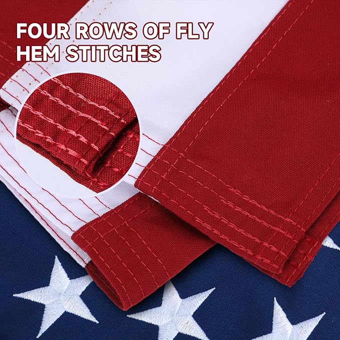 American Flag 3x5 Ft Series，Upgraded Thickened Spun Polyester Fade-Resistant Ultra Durable Tear-Resistant Heavy Duty Flags Heavy Duty, Embroidered Stars, Sewn Stripes, Brass Grommets